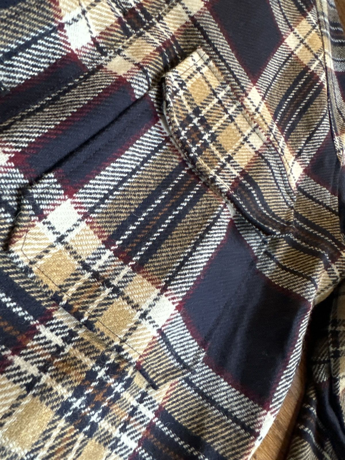 Other Balio Shirt Jacket in Navy and Cream Wool Plaid Size US XL / EU 56 / 4 - 3 Thumbnail