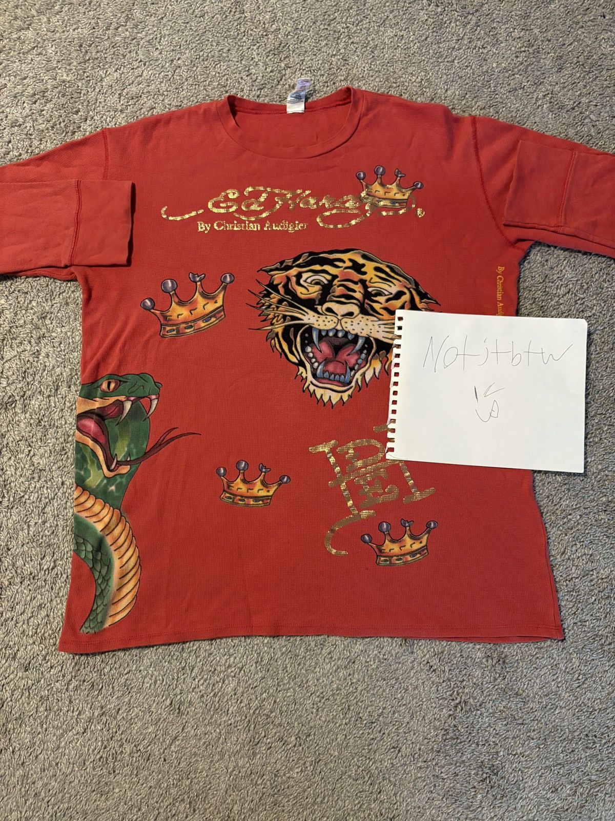 Ed Hardy Vintage Burgundy Ed Hardy Long Sleeve Thermal Size US XL / EU 56 / 4 - 6 Thumbnail