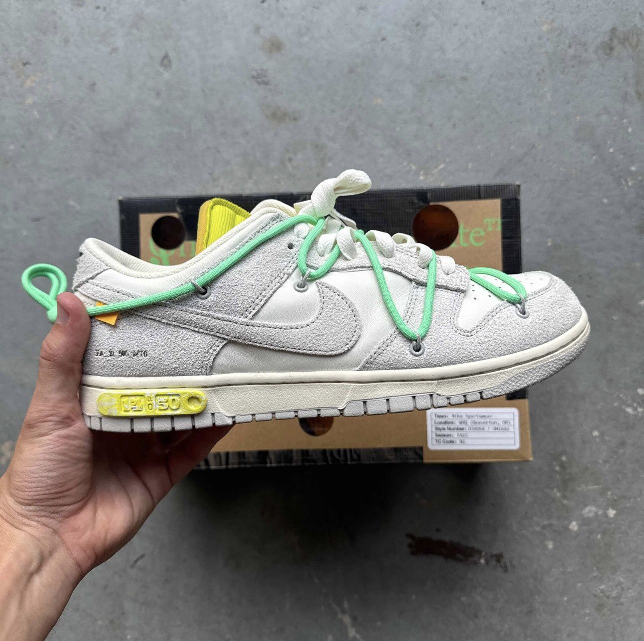 Nike × Off-White Off-White x Nike Dunk Low 'Lot 14 of 50' Size US 10.5 / EU 43-44 - 9 Thumbnail