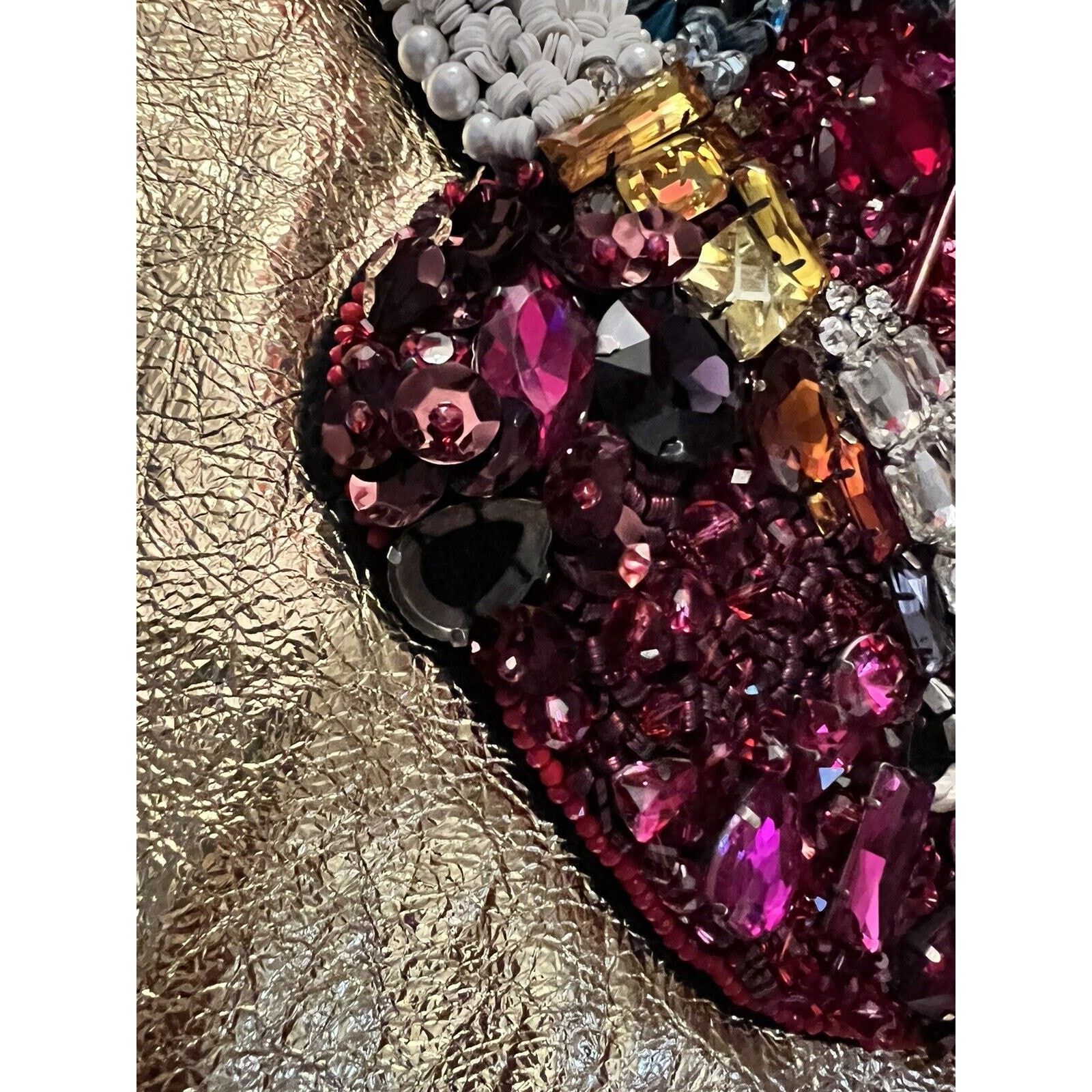 Marc Jacobs Marc Jacobs Fox Fur Leather Jacket Gold Sequin Lips M 6 Size M / US 6-8 / IT 42-44 - 8 Thumbnail