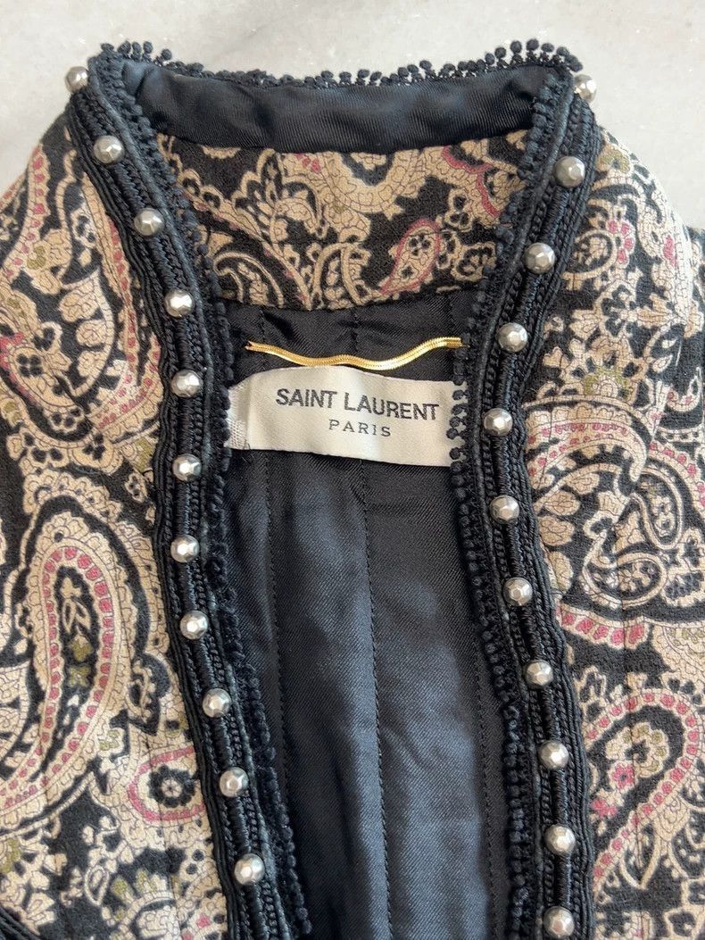 Saint Laurent Paris Saint Laurent Paris Saint Laurent Short Coat with Paisley Size US M / EU 48-50 / 2 - 6 Thumbnail