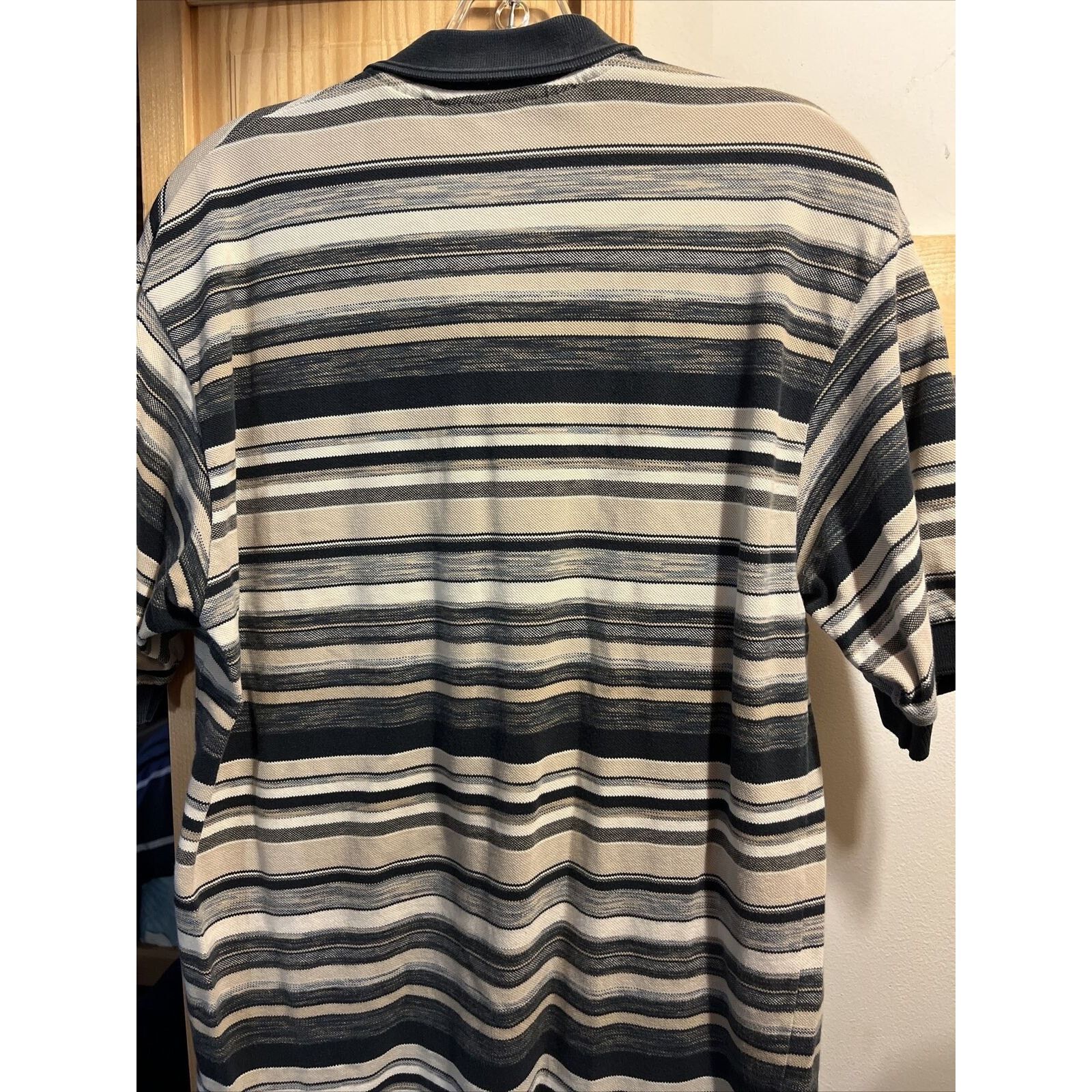 Other Palmland Club VTG Men’s M White Beige Striped SS Cotton Polo Size US M / EU 48-50 / 2 - 7 Thumbnail