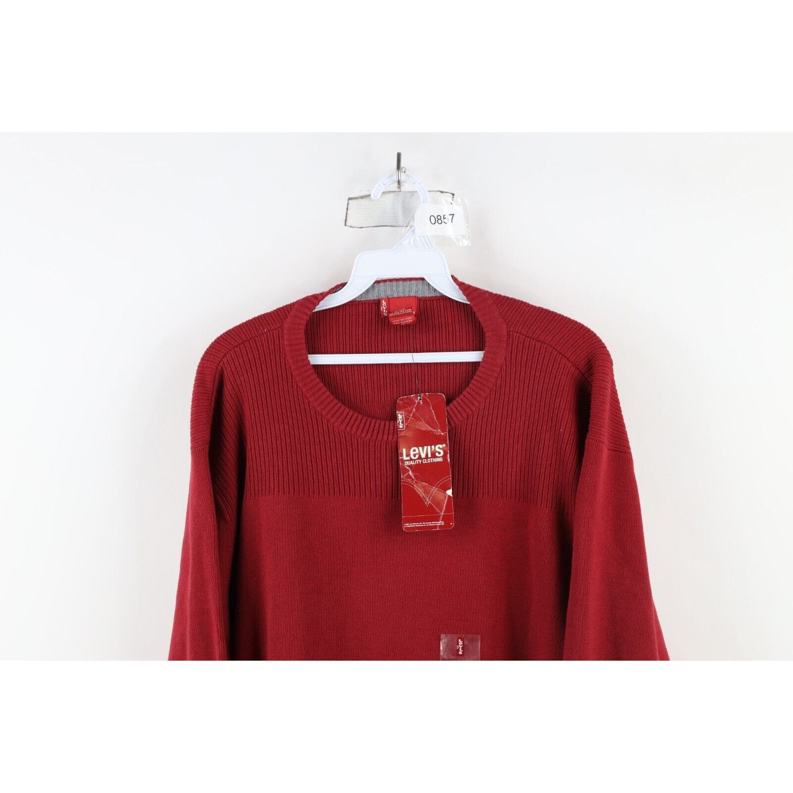 Levi's × Vintage Deadstock Vintage Y2K 2003 Levis Blank Ribbed Knit Sweater Size US XXL / EU 58 / 5 - 2 Thumbnail