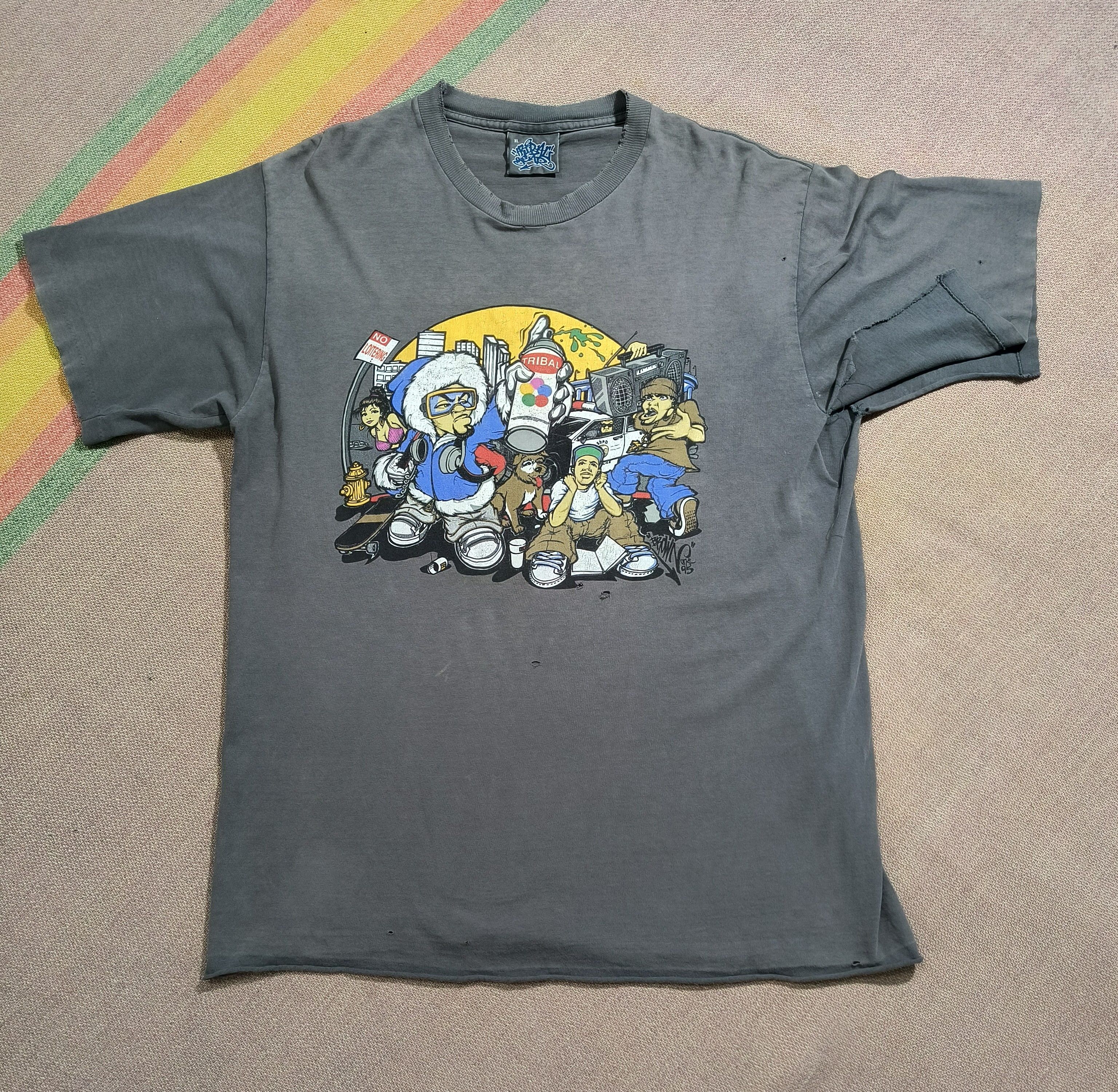 Tribal Streetwear Distressed vintage Tribal gear graffiti tag 1995 tee Size US XL / EU 56 / 4 - 2 Thumbnail