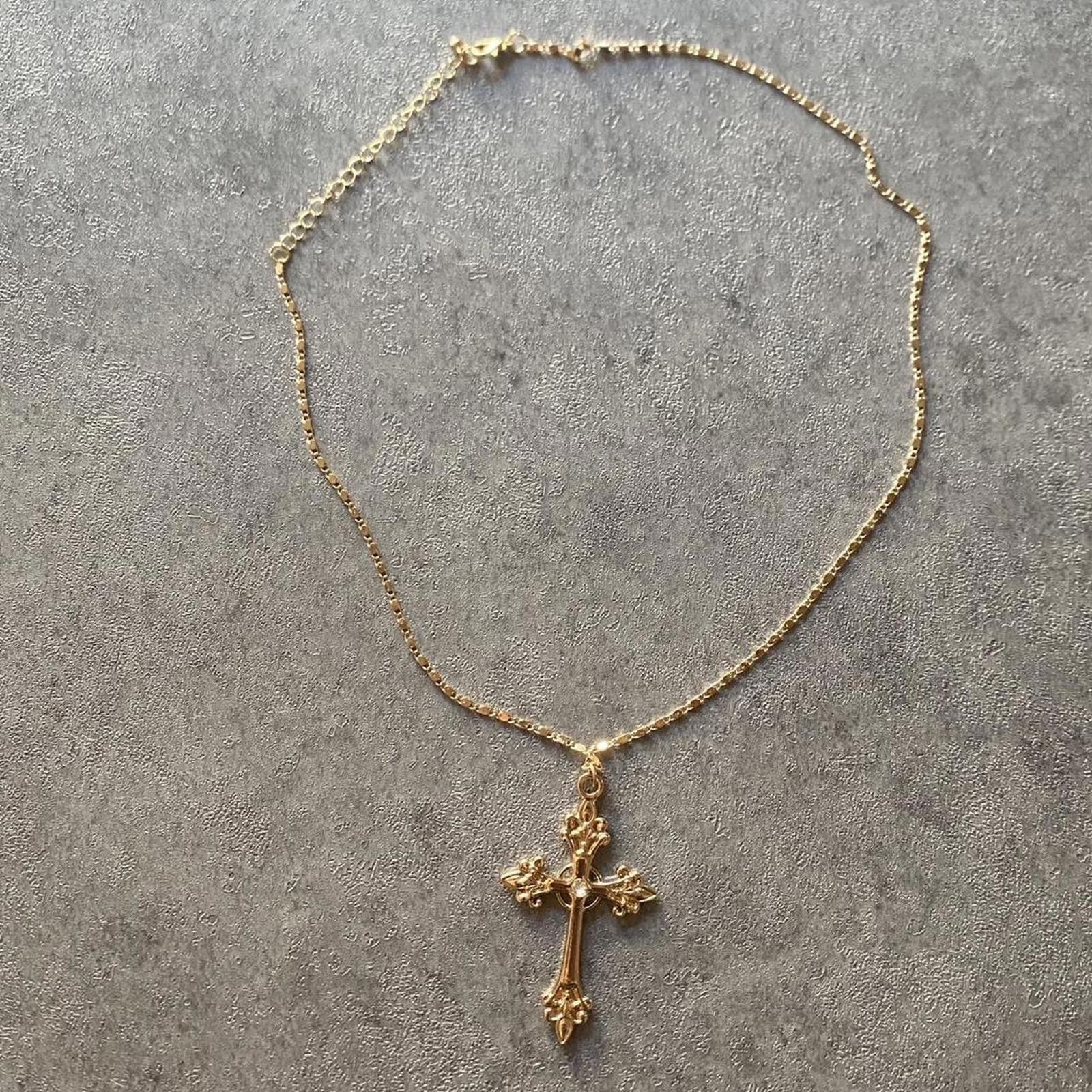Other Y2k bogo urban gold cross crystal pearl chain necklace Size ONE SIZE - 2 Thumbnail