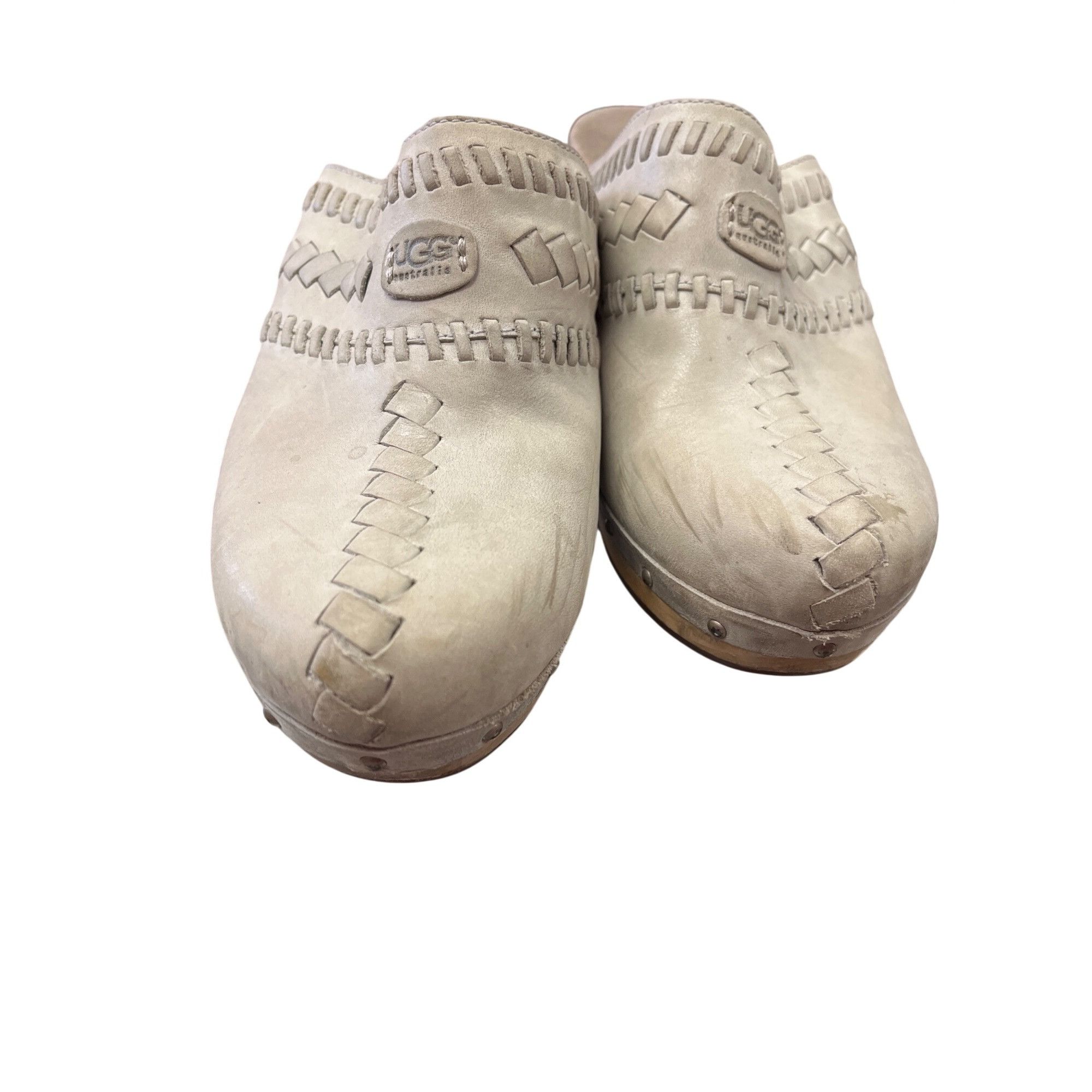 Ugg Ugg Australia wms tan leather slip clogs mules sz 9 SKU 9881 Size US 9 / IT 39 - 10 Thumbnail