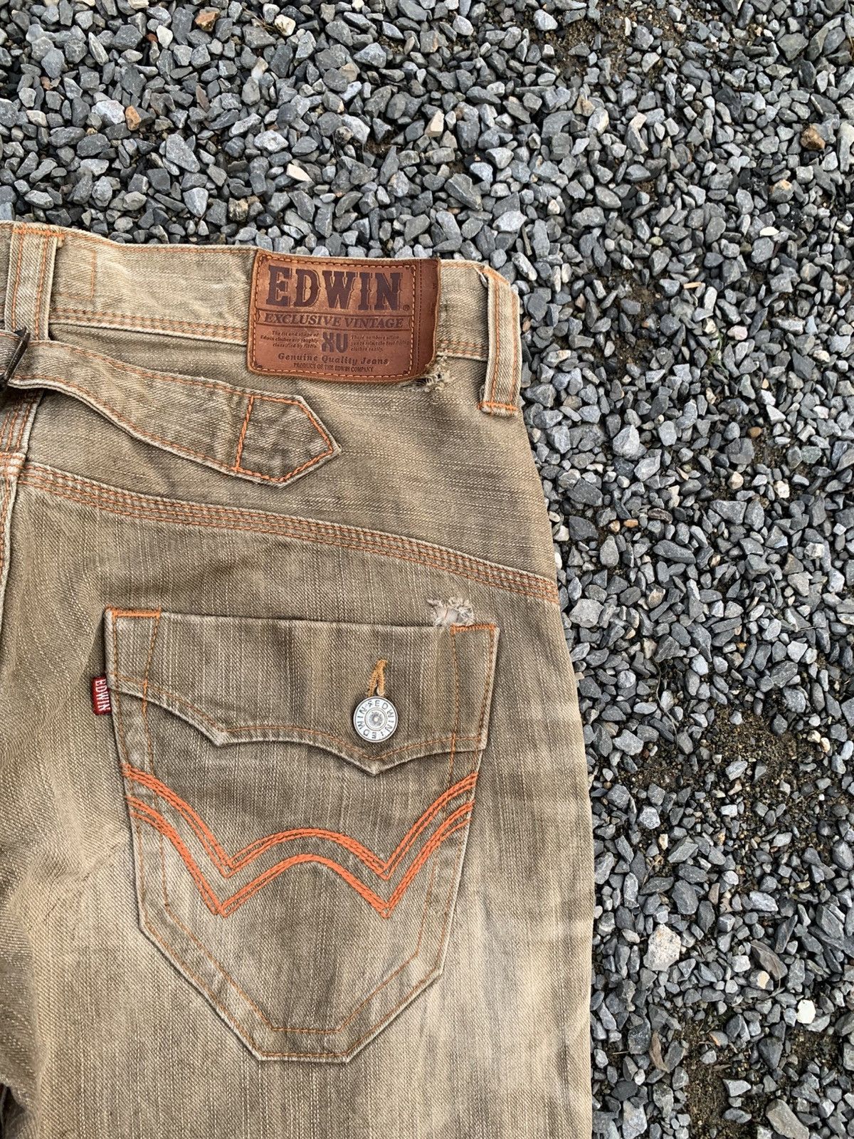 Edwin FLARE EDWIN XV BUCKLE BACK PUNK RUSTY JAPANESE DENIM Size US 33 - 13 Thumbnail