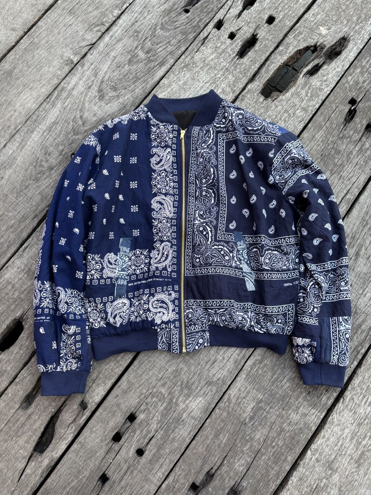 Handmade Bandana Navy Custom Made Jacket Size US L / EU 52-54 / 3 - 1 Thumbnail