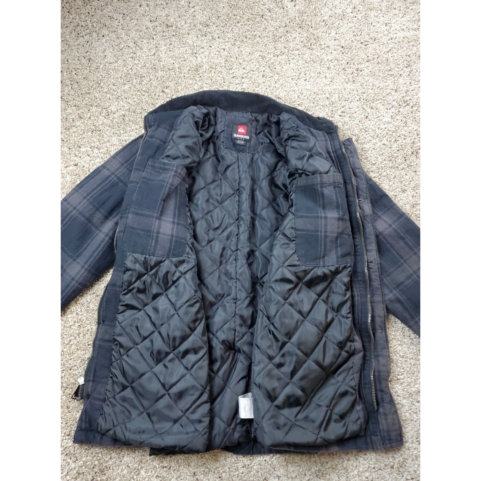 Quiksilver Quiksilver Shirt Jacket Mens M Plaid Flannel Full Zip Quilted Lined Black Autumn Winter Casual Outdoor Button Up Medium Size US M / EU 48-50 / 2 - 6 Thumbnail