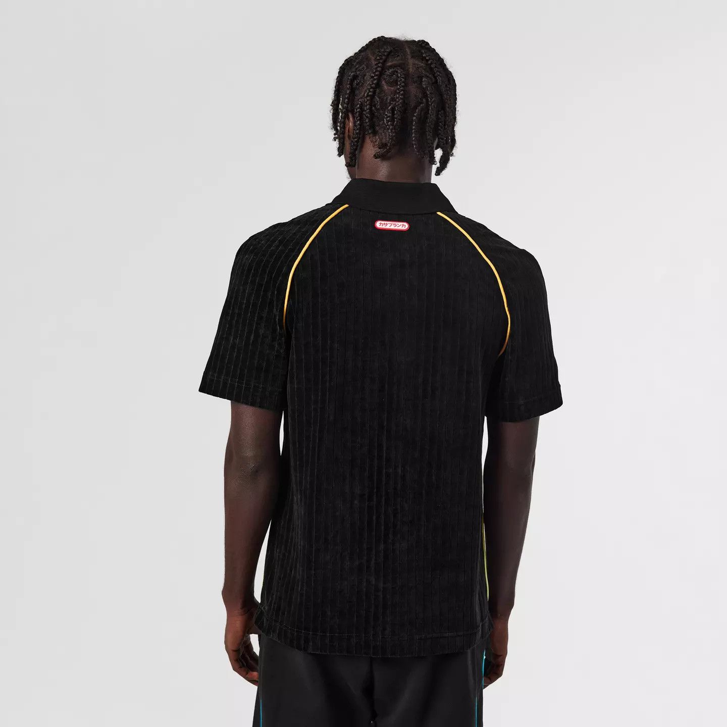 Casablanca o1g2r1mq0426 Velour Short Sleeve Polo Shirt in Black Size US L / EU 52-54 / 3 - 4 Thumbnail