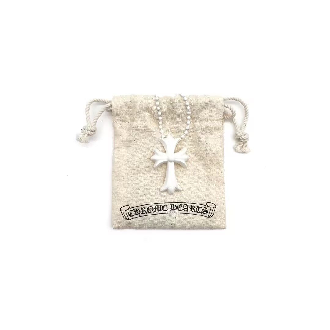 Chrome Hearts Chrome Hearts White Resin Cross Pendant Ball Chain Necklace Size ONE SIZE - 4 Thumbnail