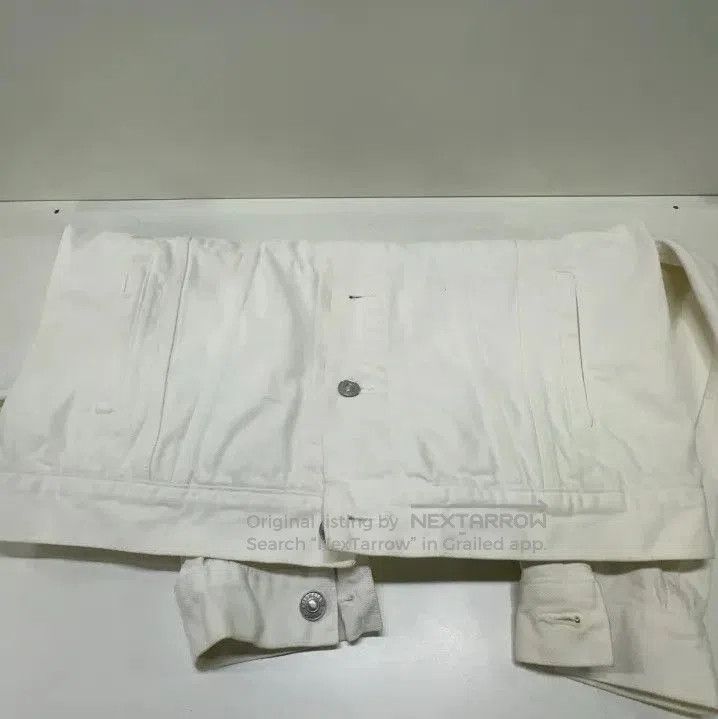 Balenciaga Balenciaga White Denim Jacket with Logo. Size US L / EU 52-54 / 3 - 5 Thumbnail