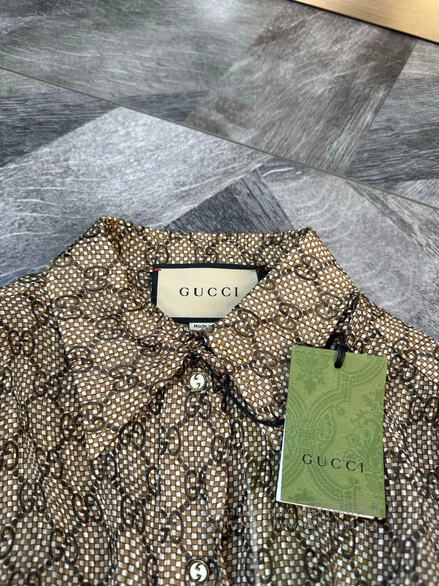 Gucci Gucci GG Logo Silk Shirt. Size XS / US 0-2 / IT 36-38 - 3 Thumbnail
