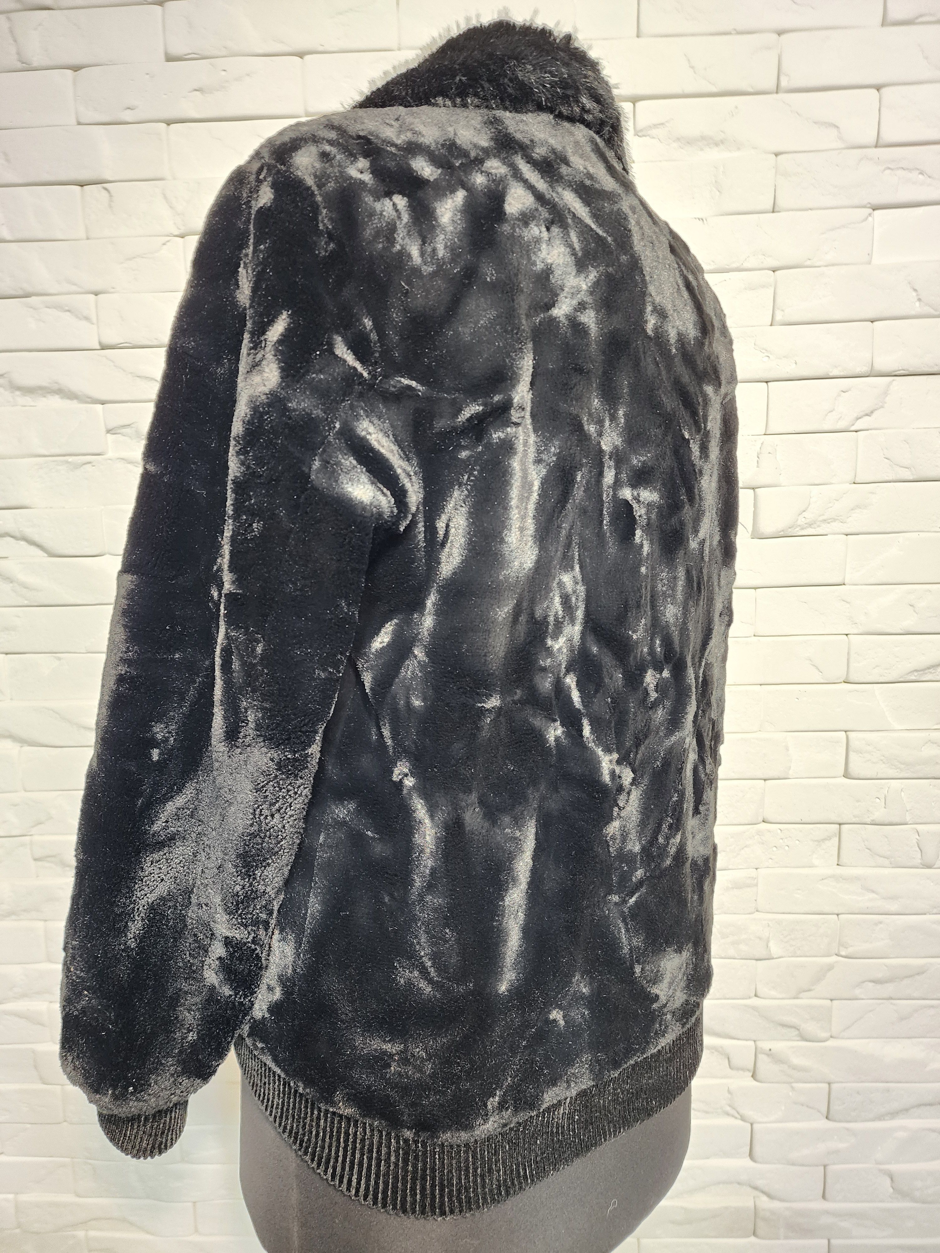 Furla Black Faux Fur Coat: Women's Warm Winter Outerwear Size XL / US 12-14 / IT 48-50 - 6 Thumbnail