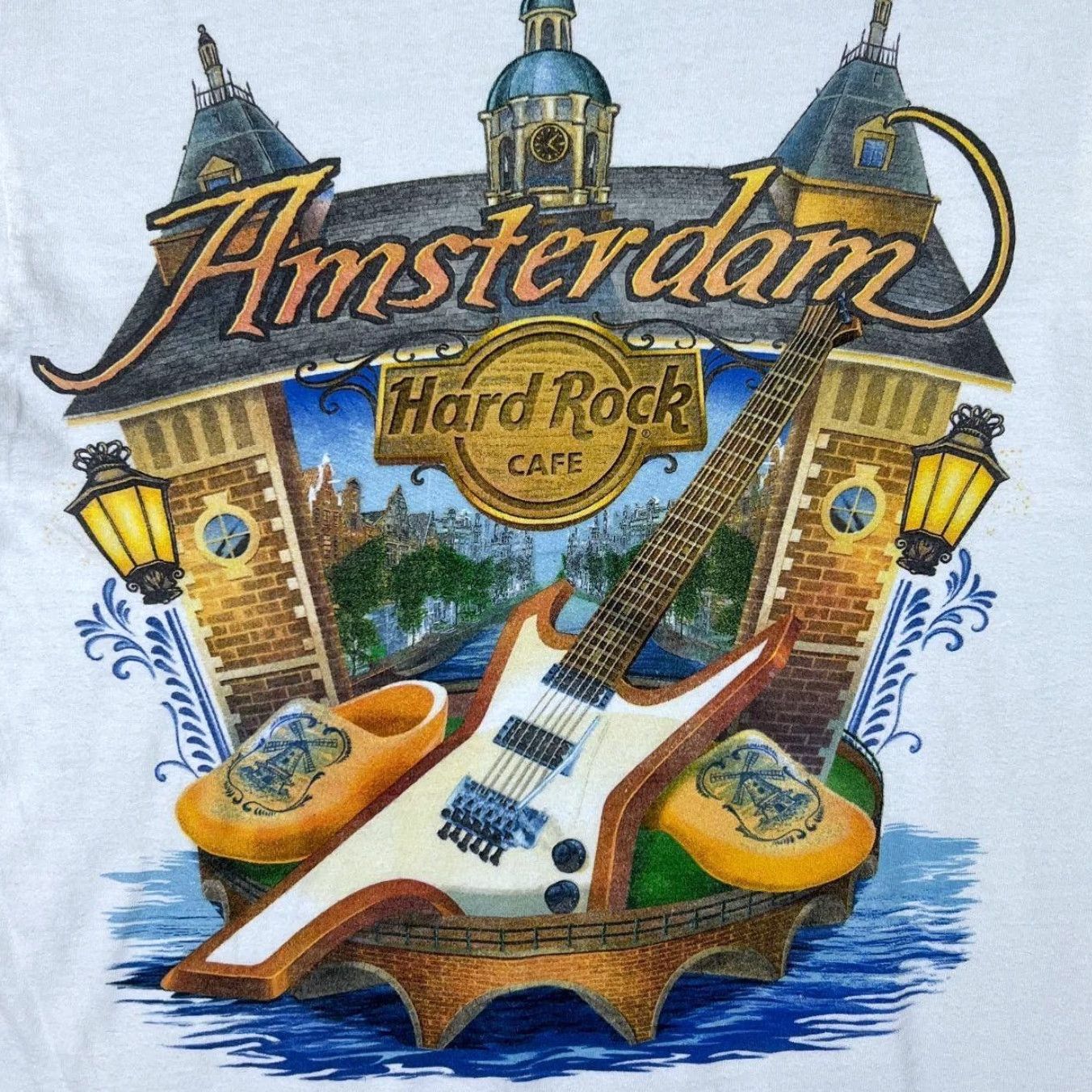 Hard Rock Cafe Hard Rock Cafe Amsterdam Classic Souvenir Logo Spellout Graphic T-Shirt Small Men's White Cotton Logo Graphic 1990s Size US S / EU 44-46 / 1 - 4 Thumbnail