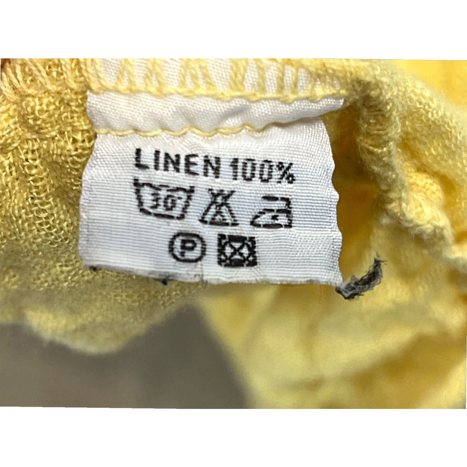 Vintage Verandah By Vina Womens Linen Tunic Shirt One Size Yellow Bohemian Size ONE SIZE - 7 Thumbnail