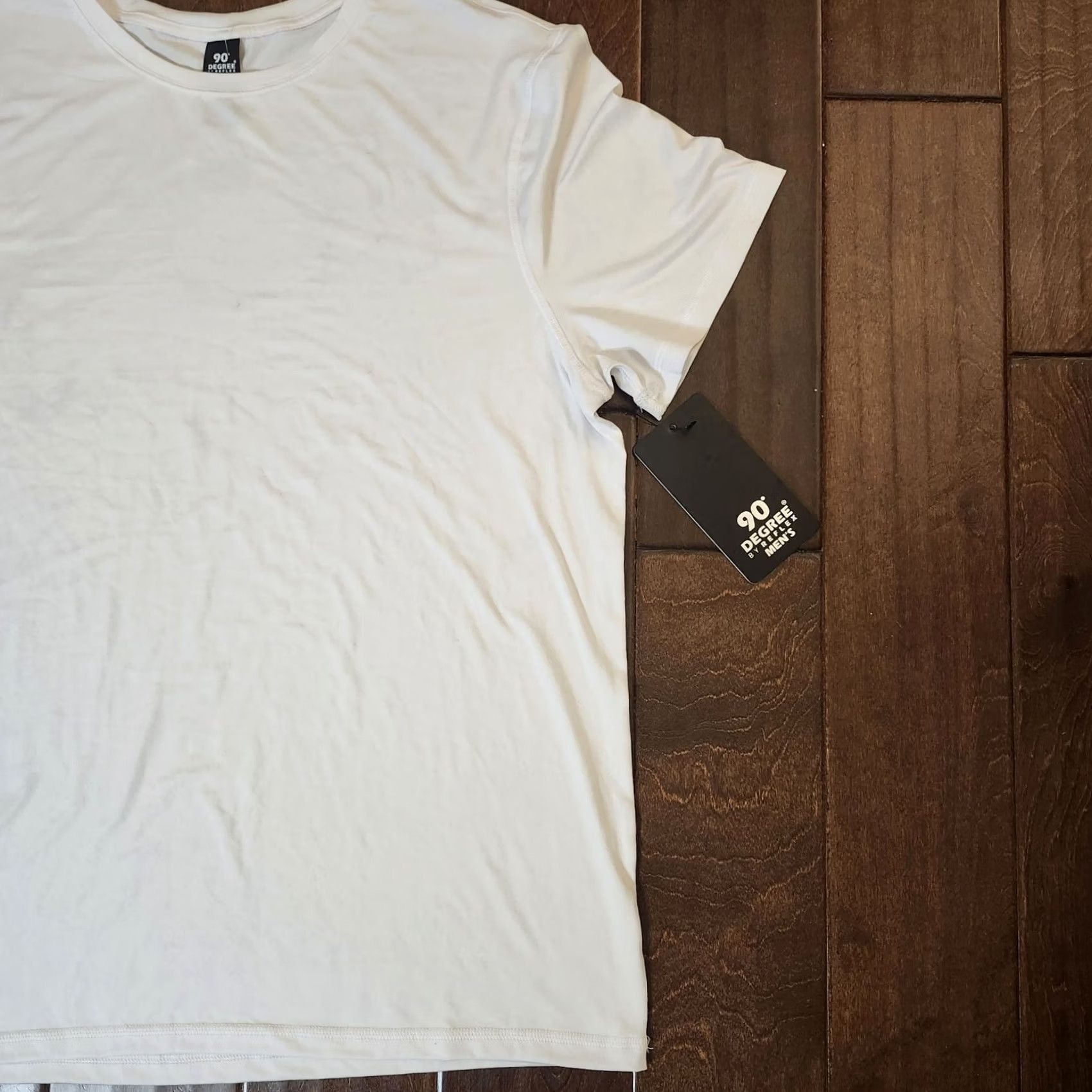 Vintage 90 Degree By Reflex Men's White T-shirt Tee L Short Sleeve Crew Neck Solid Breathable Easy Care Regular Fit NWT Size US L / EU 52-54 / 3 - 5 Thumbnail