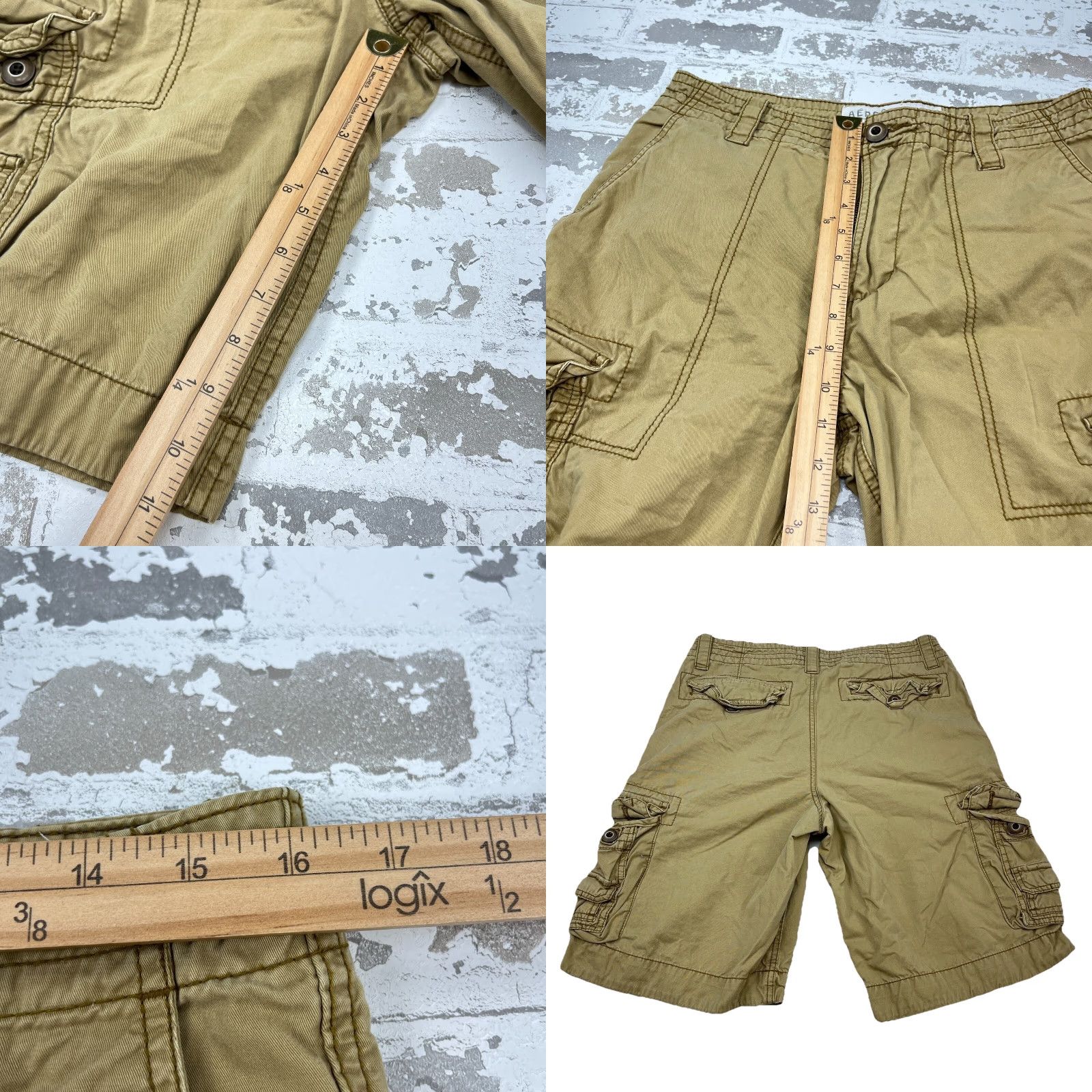 Vintage Aéropostale Cargo Shorts Men 30 Tan Brown Khaki Vintage VTG Y2K Preppy Dad Adult Cargo Shorts Mens 30 Beige Cotton Canvas Size US 30 / EU 46 - 8 Thumbnail