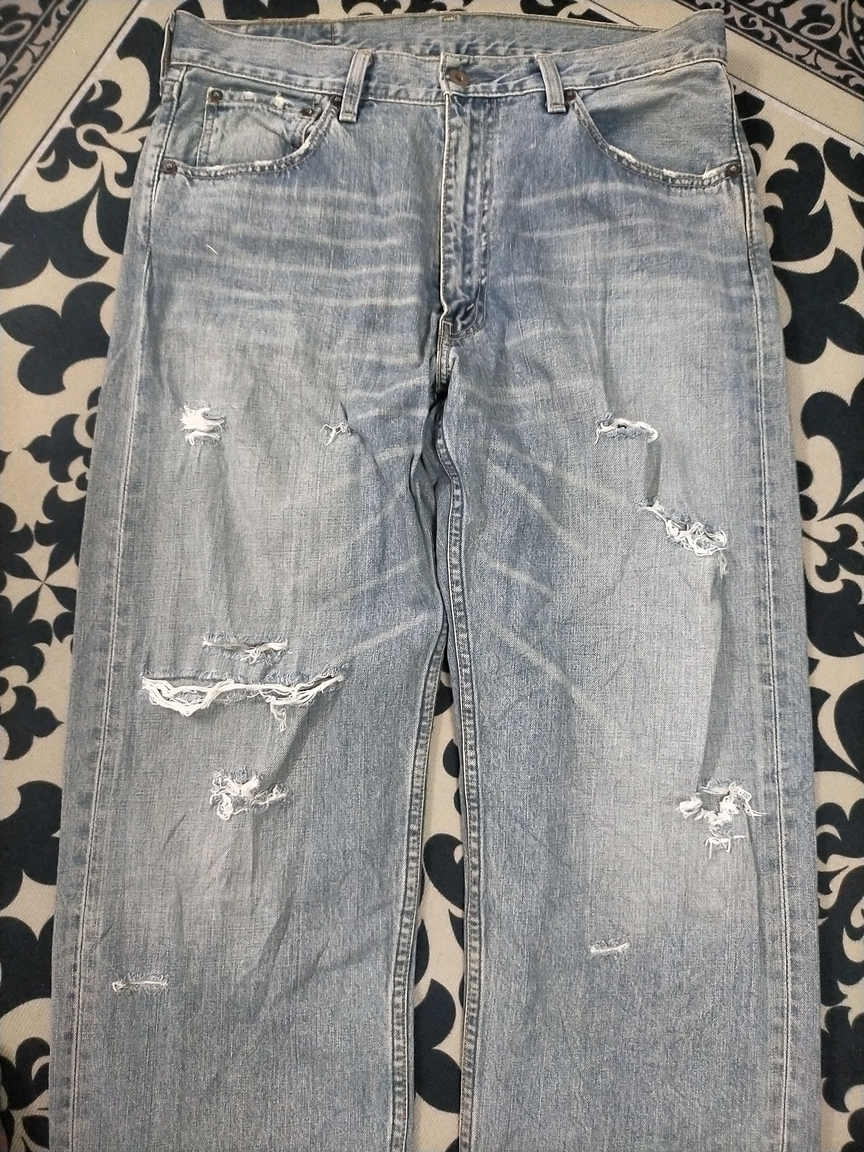 Levi's × Levi's Vintage Clothing 🔥Levis Distressed Mudwash Loose Baggy Jeans Size US 34 / EU 50 - 4 Thumbnail