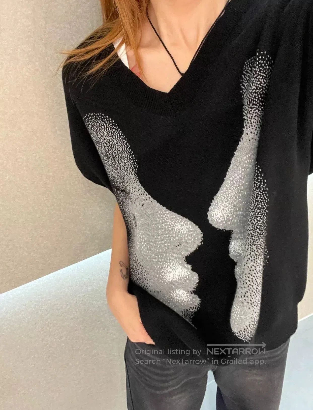 Kusikohc Kusikohc Graphic Knit Vest with Portrait Design. Size US M / EU 48-50 / 2 - 8 Thumbnail