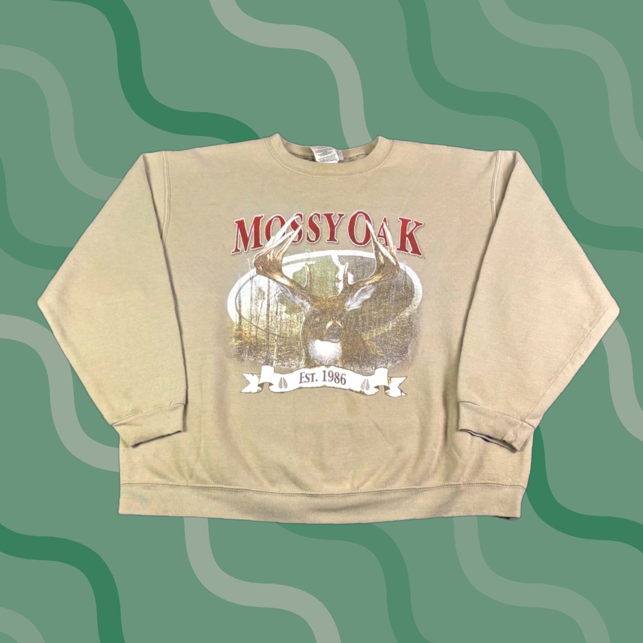 Jerzees VINTAGE Jerzees Sweatshirt Mens XL Tan Deer Graphic Crewneck 1986 Jerzees Mossy Oak Crew Neck Graphic Print Hunting 1990s Beige Mossy Oak Deer Mens XL Size US XL / EU 56 / 4 - 1 Thumbnail