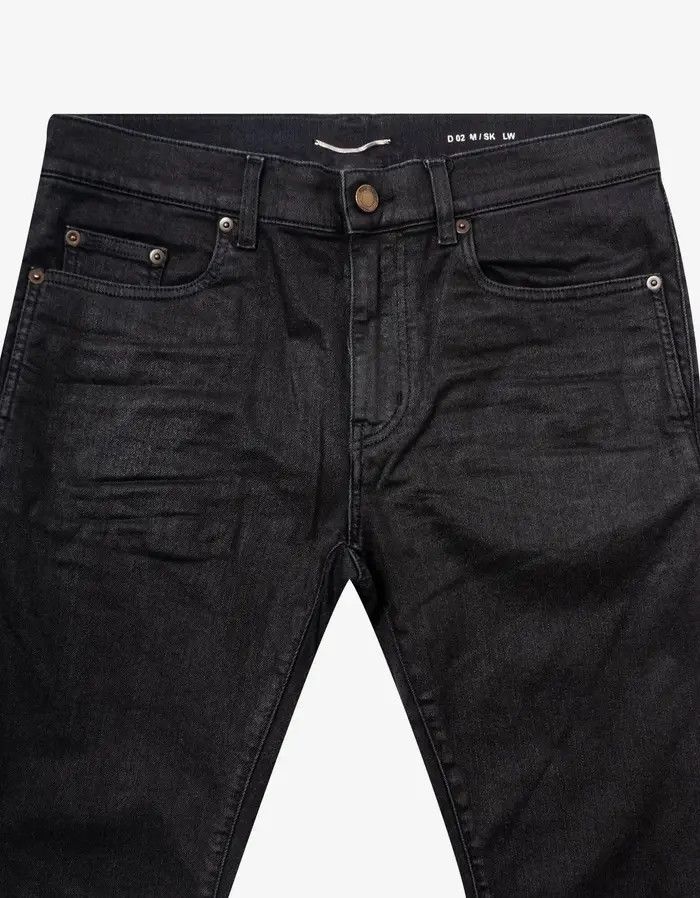 Saint Laurent Paris o1bcso1str1124 Skinny Fit Jeans In Coated in Black Size US 34 / EU 50 - 4 Thumbnail