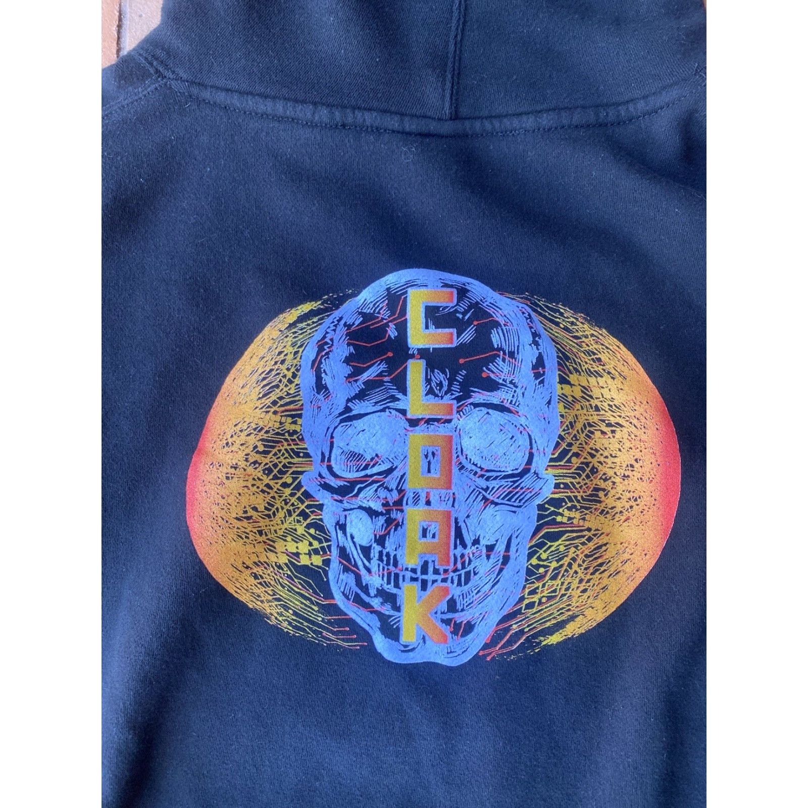 Vintage Cloak Hoodie XL Black Skull Graphic Pullover Sweatshirt Men Regular Crew Neck Size US XL / EU 56 / 4 - 7 Thumbnail