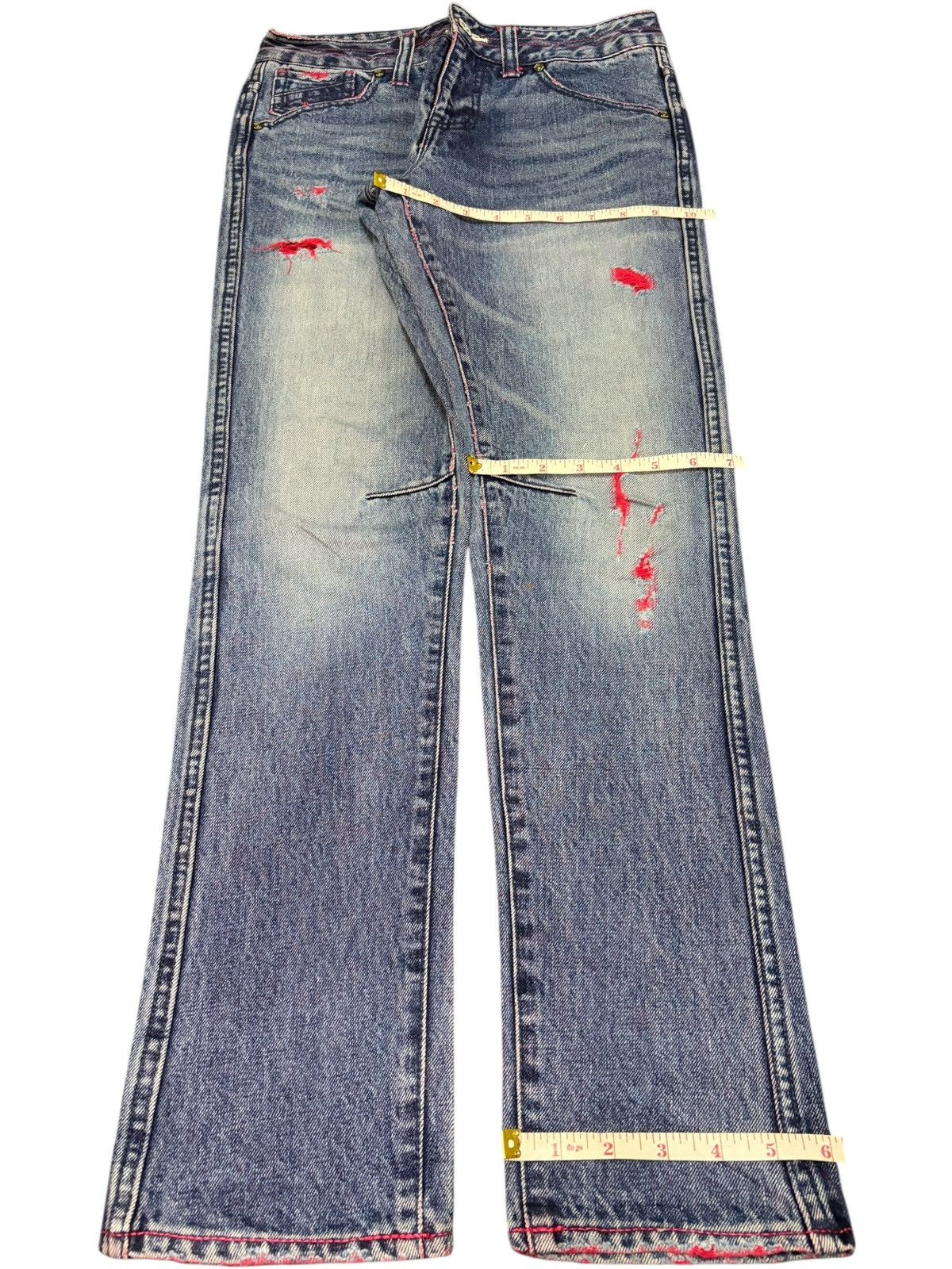 Ksubi Vintage Japanese Brand Faded Wash Distressed Jeans Size 29" - 8 Thumbnail