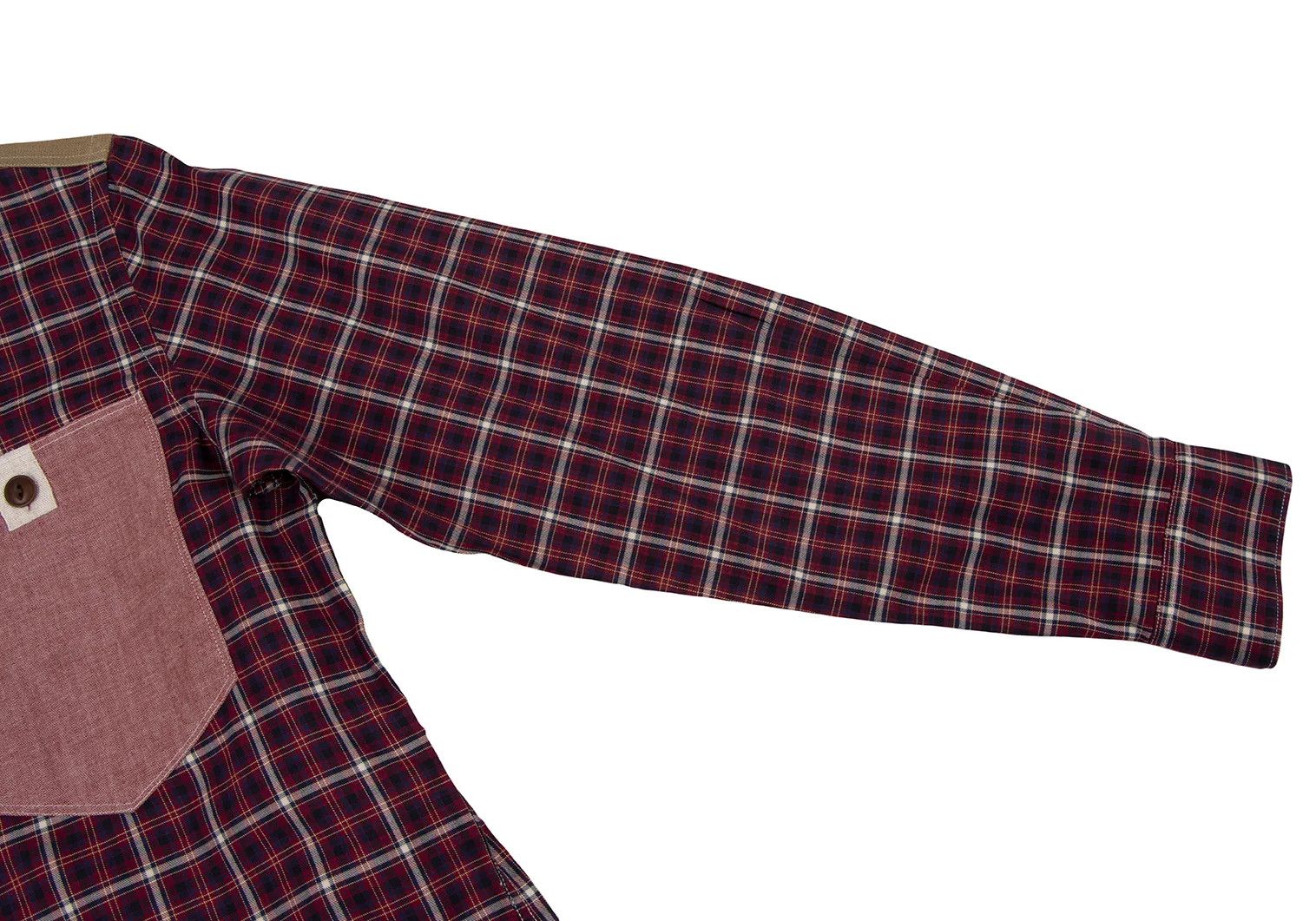 Junya Watanabe Check Pattern Panel Mixed Material Shirt in Red, Size XS Size US XS / EU 42 / 0 - 6 Thumbnail