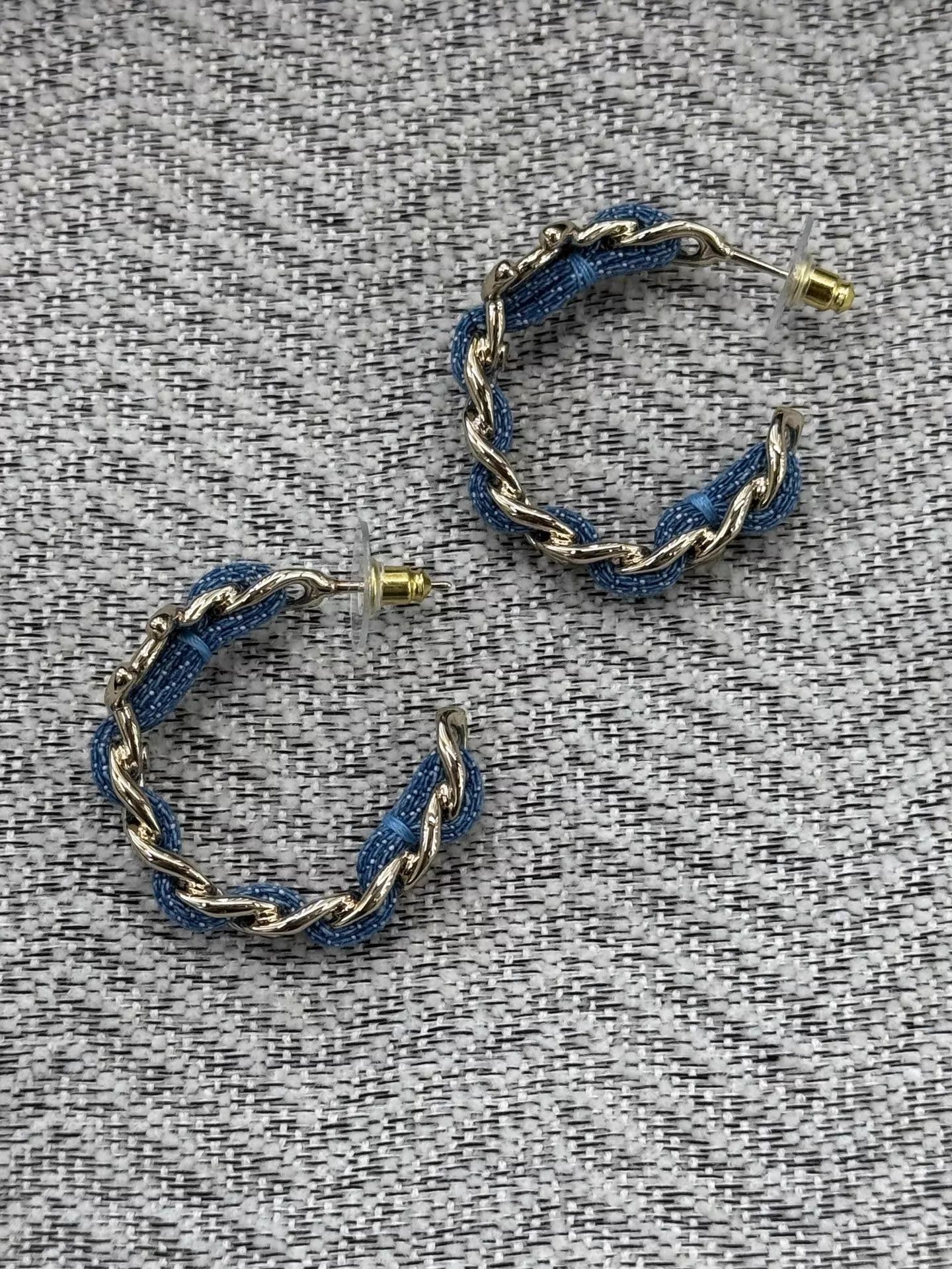 Chanel Chanel 25P Blue Denim Circle Earrings New with Box Size ONE SIZE - 4 Thumbnail