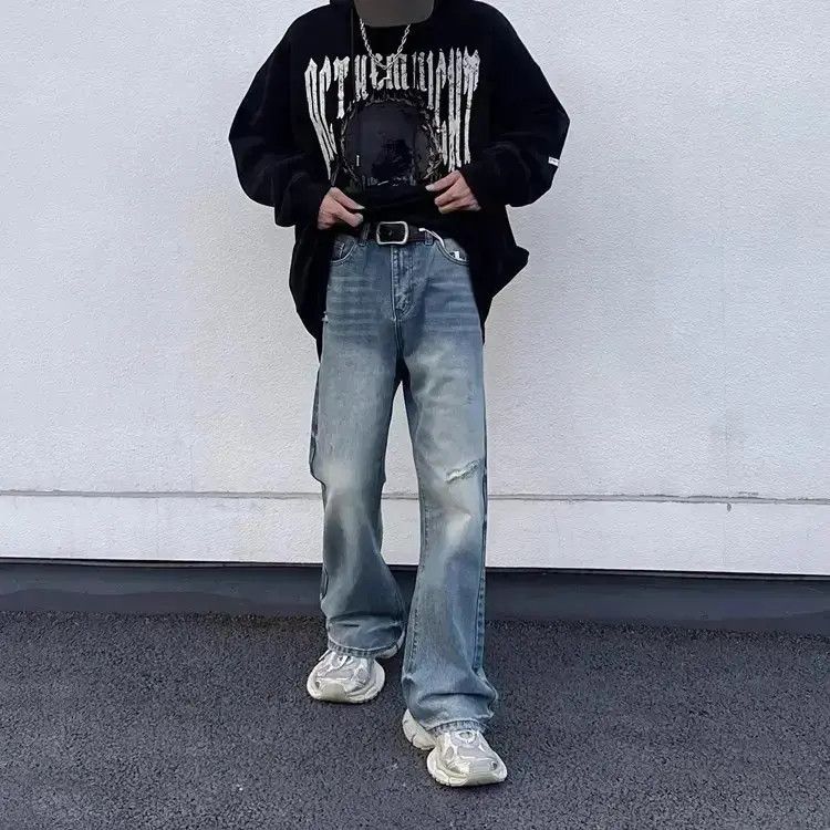 Japanese Brand Retro washed distressed jeans Size US 32 / EU 48 - 6 Thumbnail