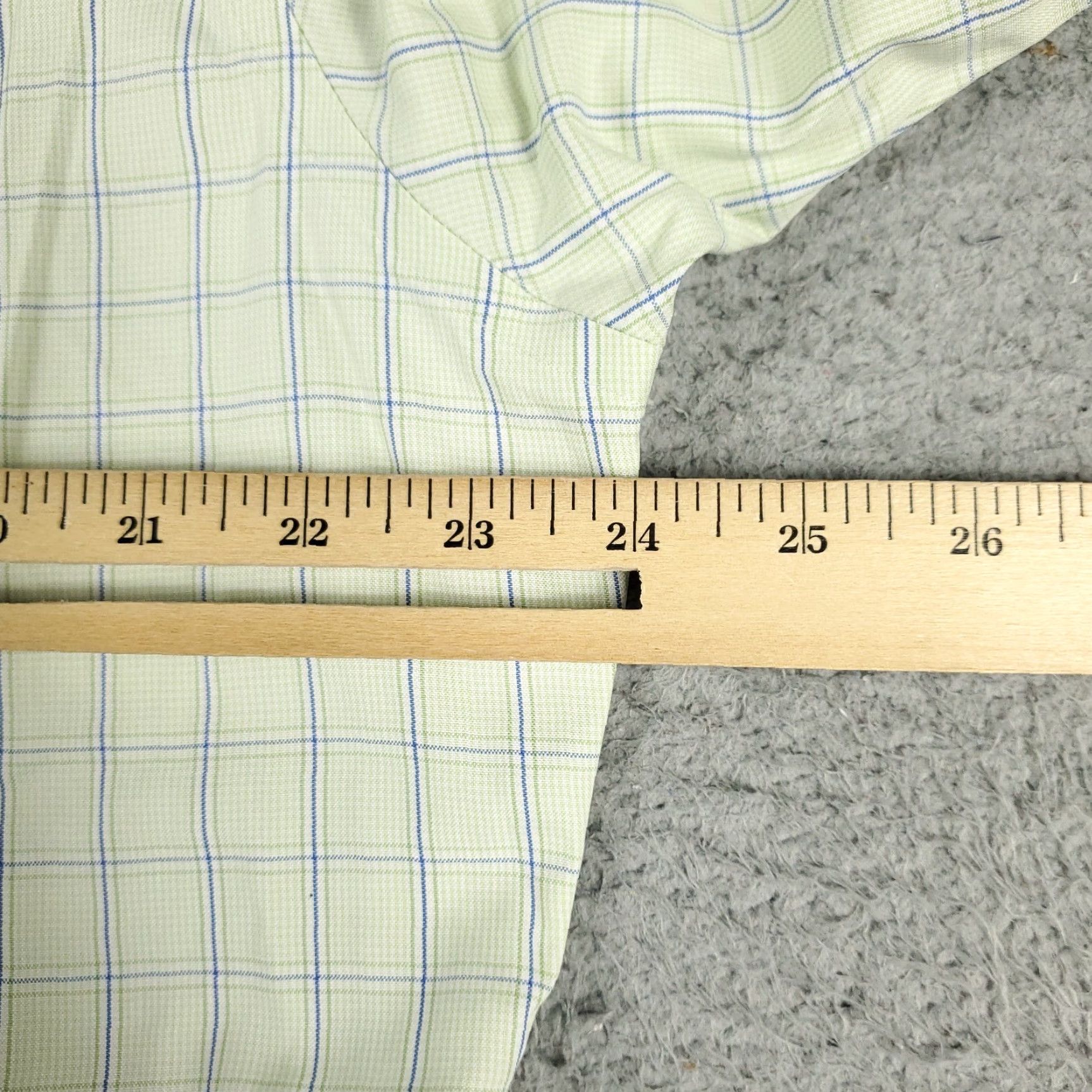 Brooks Brothers Brooks Brothers Dress Shirt Mens 16.5 Green Plaid Long Sleeve Button Down Regular Fit Size 42R - 6 Thumbnail