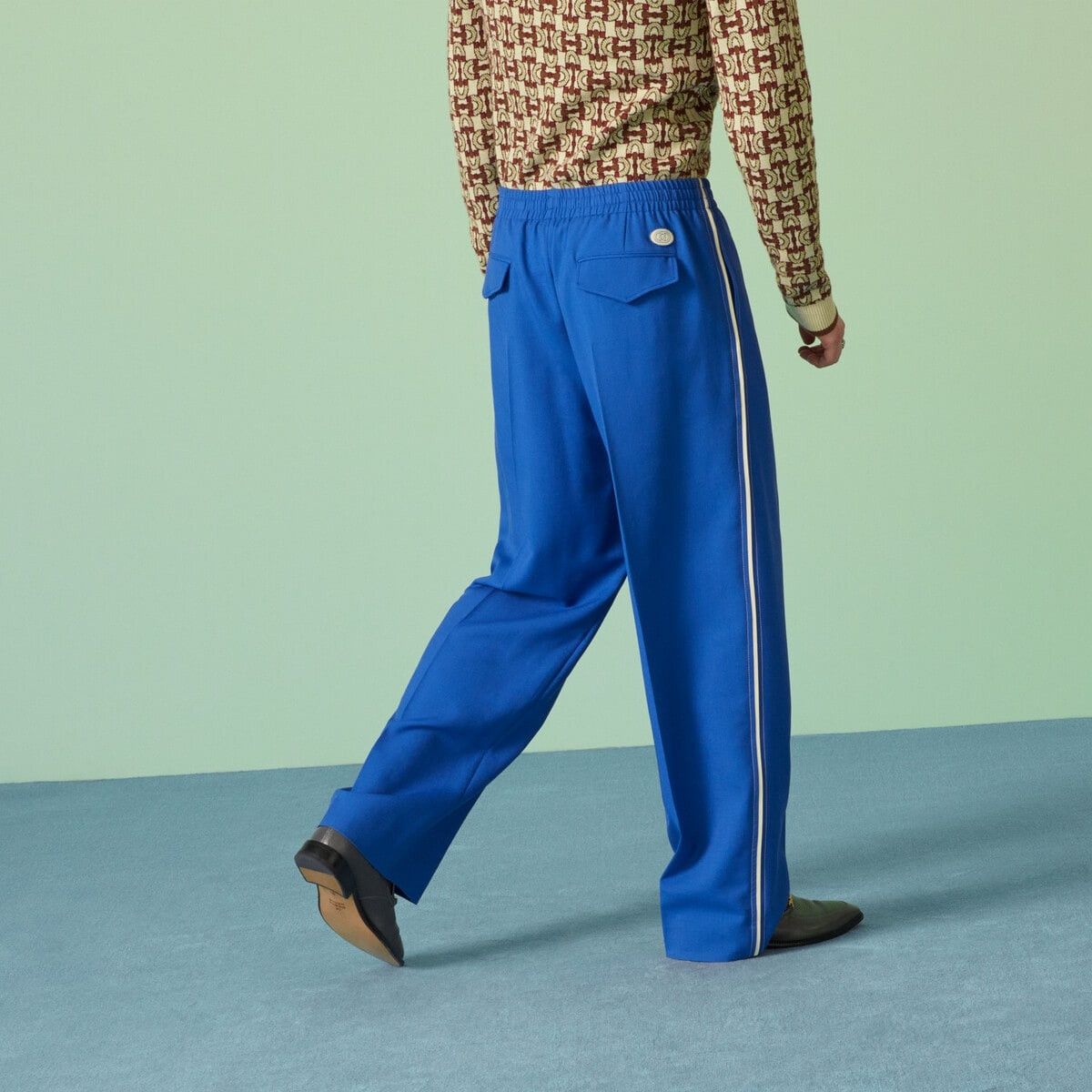 Gucci oc11z1025 Wool Mohair Pant With Interlocking G in Blue Size US 38 / EU 54 - 6 Thumbnail