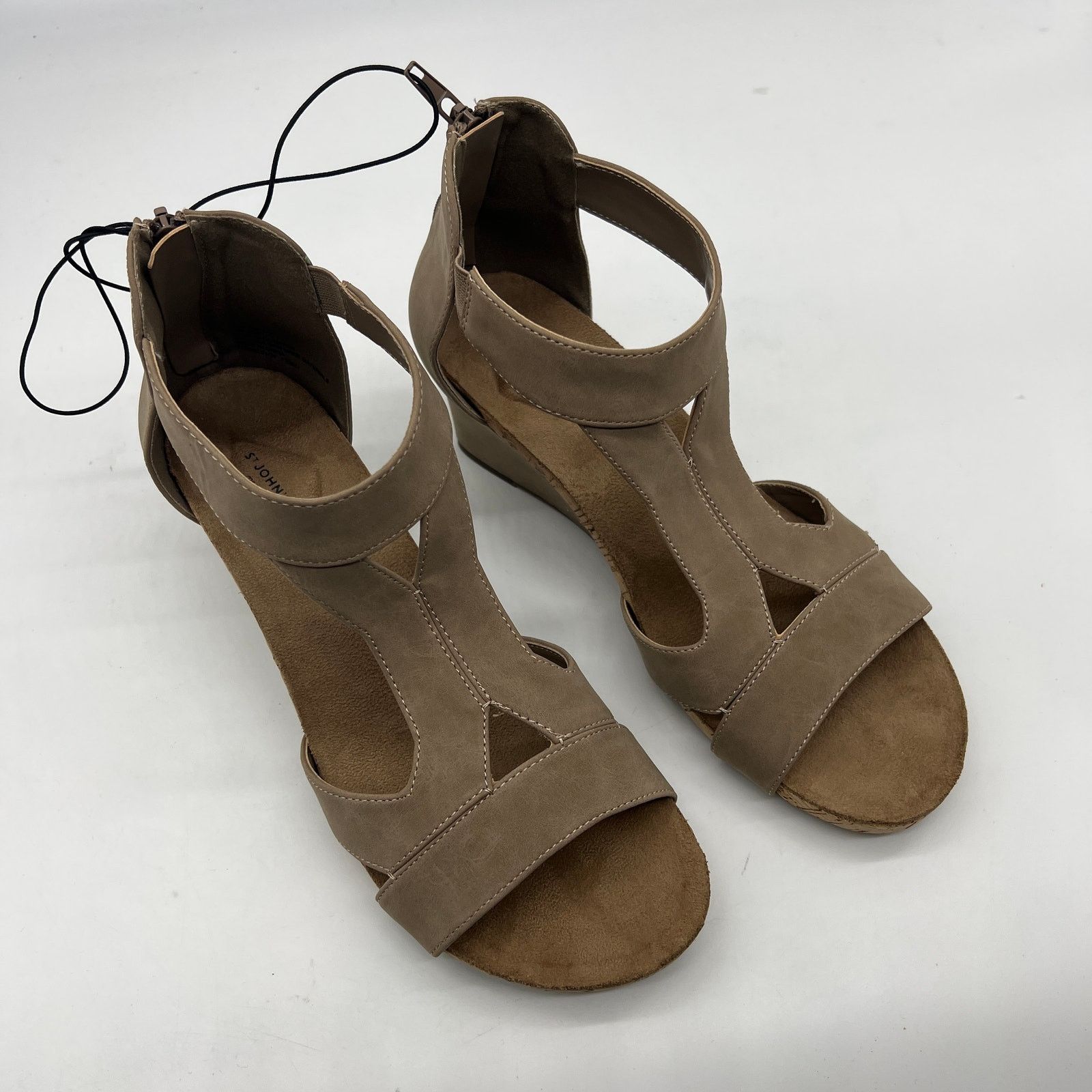 Other St. John's Bay Womens Taz Wedge Sandals Brown Porchini Size US 10 / IT 40 - 3 Thumbnail