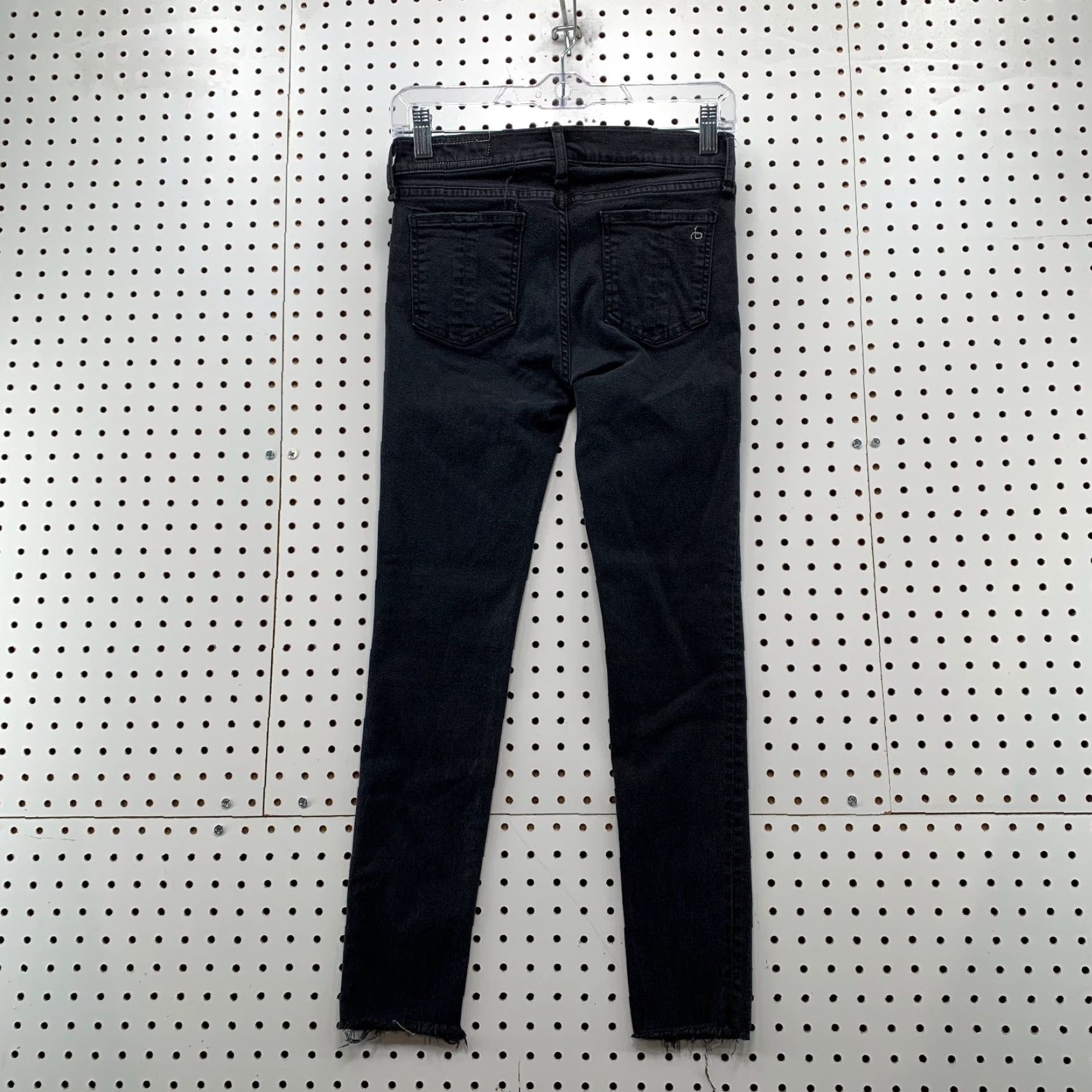 Rag & Bone rag & bone Denim Jeans Womens 27 Black Skinny Fit 27x25.5 Raw Hem Stretch Denim Jeans Womens Slim 27 Black Skinny 5-Pocket Design Mens Size 27" / US 4 / IT 40 - 5 Thumbnail