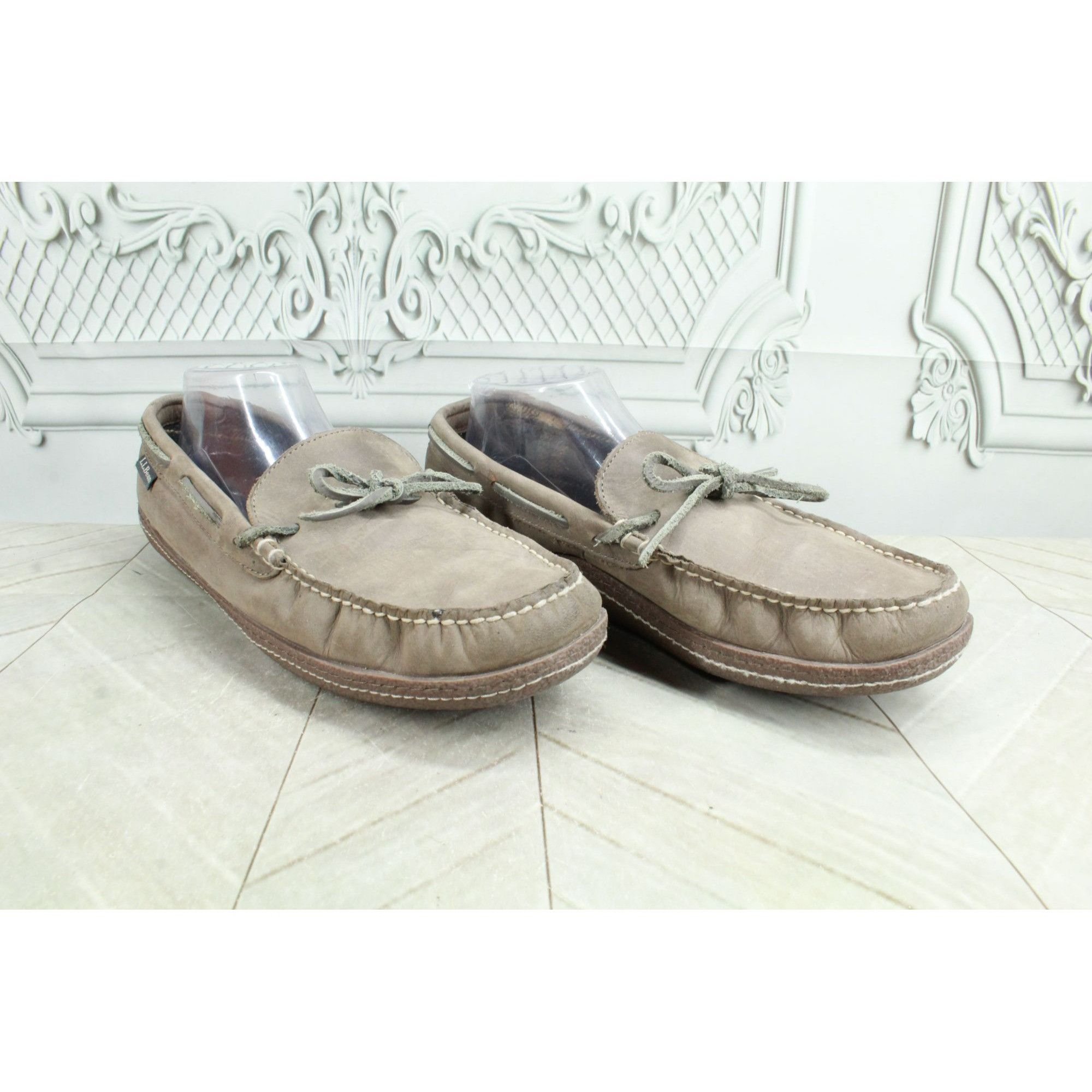 L.L. Bean × Leather LL Bean Mens Flannel-Lined Comfort Handsewn Slippers Size US 10 / EU 43 - 3 Thumbnail