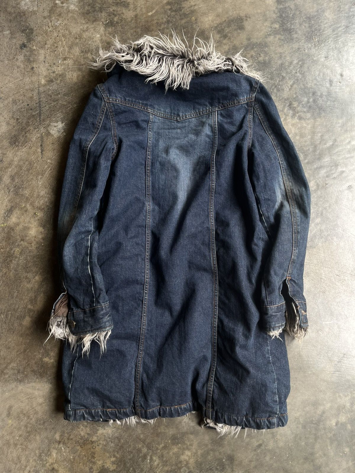 Isamu Katayama Backlash JAPANESE 2000’s CRAZY FUR DENIM JACKET VKEI GOTHIC STYLE Size US S / EU 44-46 / 1 - 2 Thumbnail