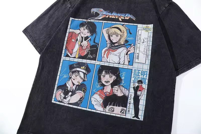 Japanese Brand Streetwear Cartoon Anime Loose Japanese Washed T Shirt Size US XXL / EU 58 / 5 - 3 Thumbnail