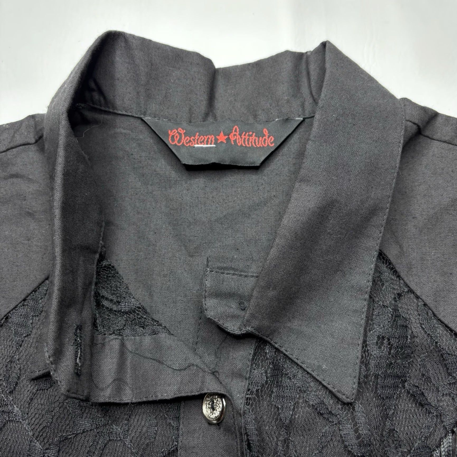 Vintage VINTAGE Western Attitude Fringe Button-Up Blouse Women L Black Cowgirl Attitude Western Size L / US 10 / IT 46 - 2 Thumbnail