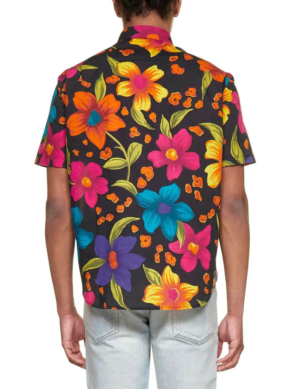 Saint Laurent Paris o1s1wg111224 Floral Cotton Collar Shirt in Multicolor Size US L / EU 52-54 / 3 - 3 Thumbnail