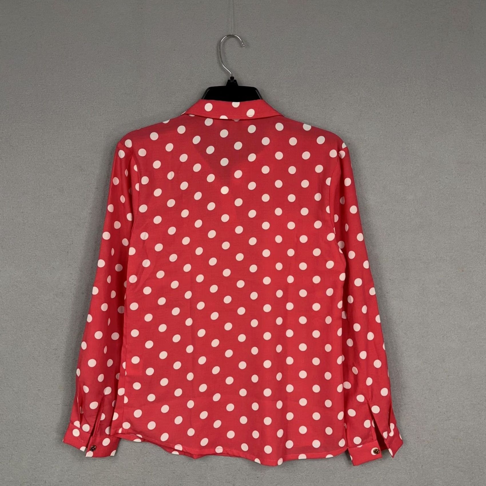 Vintage Jean-Pierre Klifa Womens XS Red White Polka Dot Long Sleeve Blouse Top Size XS / US 0-2 / IT 36-38 - 7 Thumbnail