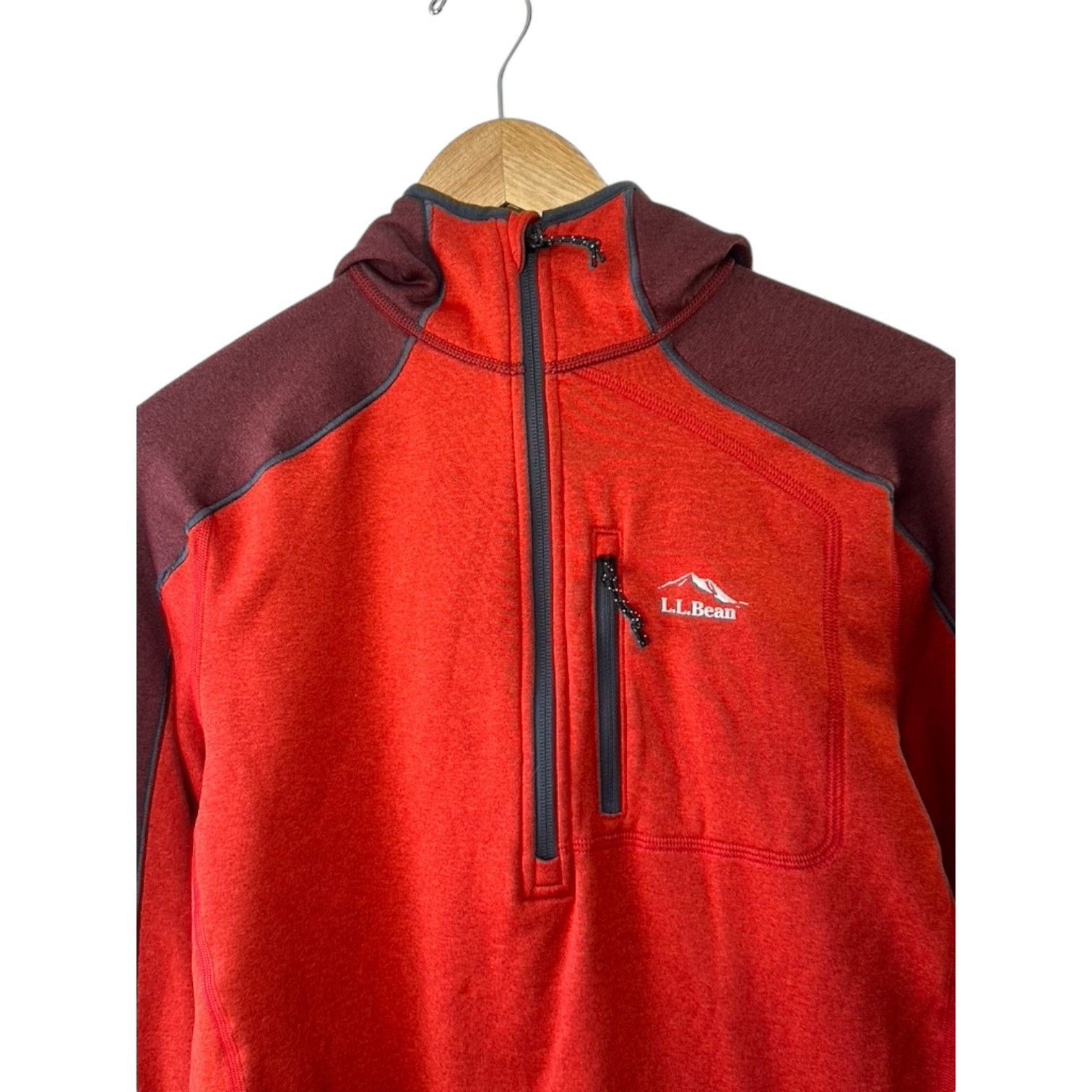 L.L. Bean LL Bean Red Long Sleeve 1/2 Zip Hooded Pullover Men's Medium Size US L / EU 52-54 / 3 - 2 Thumbnail