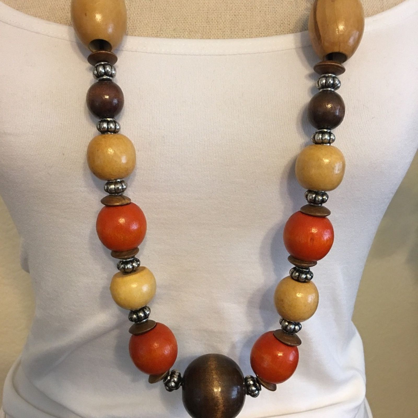Vintage Vintage 70s-80s era wood bead long necklace Size ONE SIZE - 4 Thumbnail