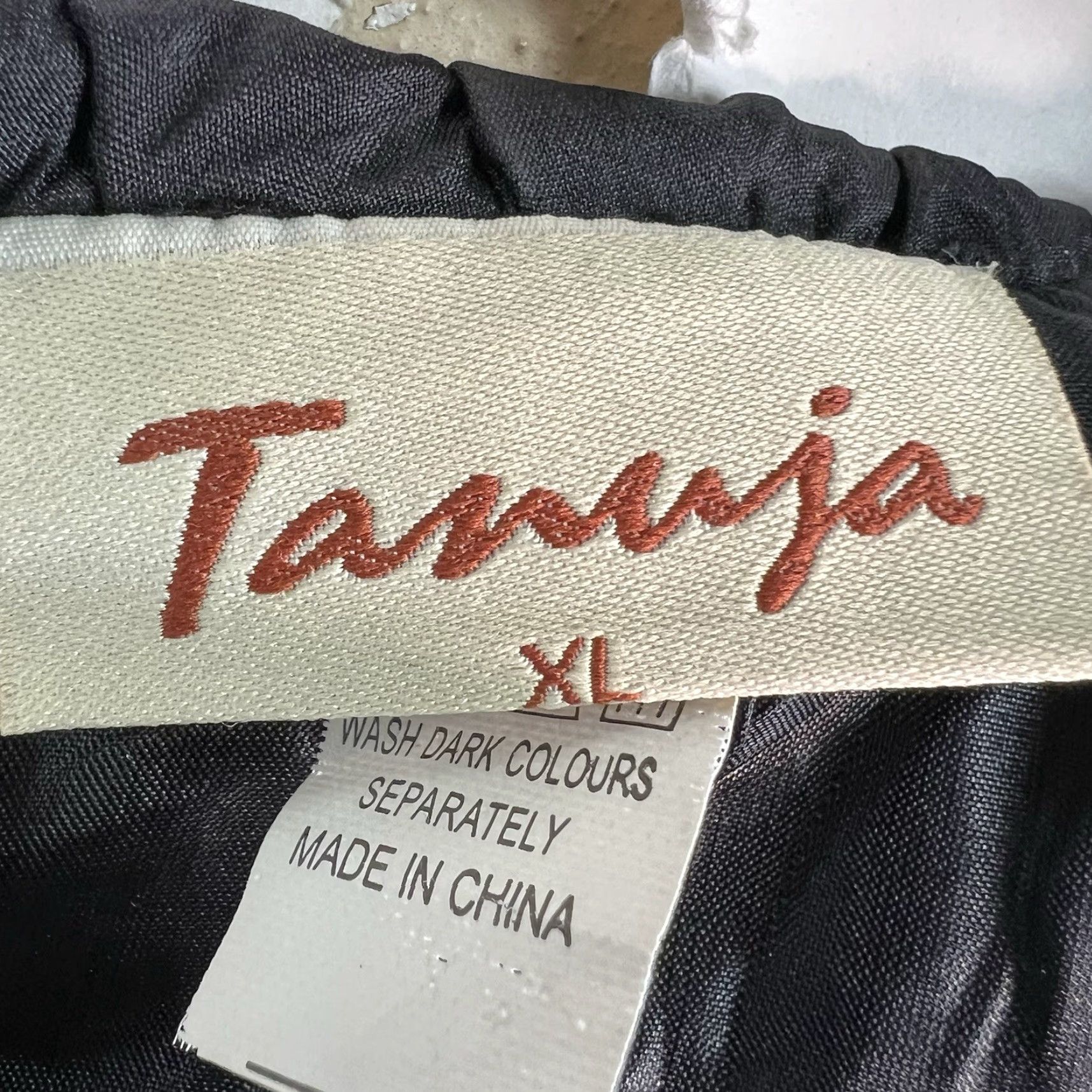 Vintage Tanuja Jacket Womens Junior XL Black Belted Wide Collar Taffeta Glitter" Size XL / US 12-14 / IT 48-50 - 6 Thumbnail