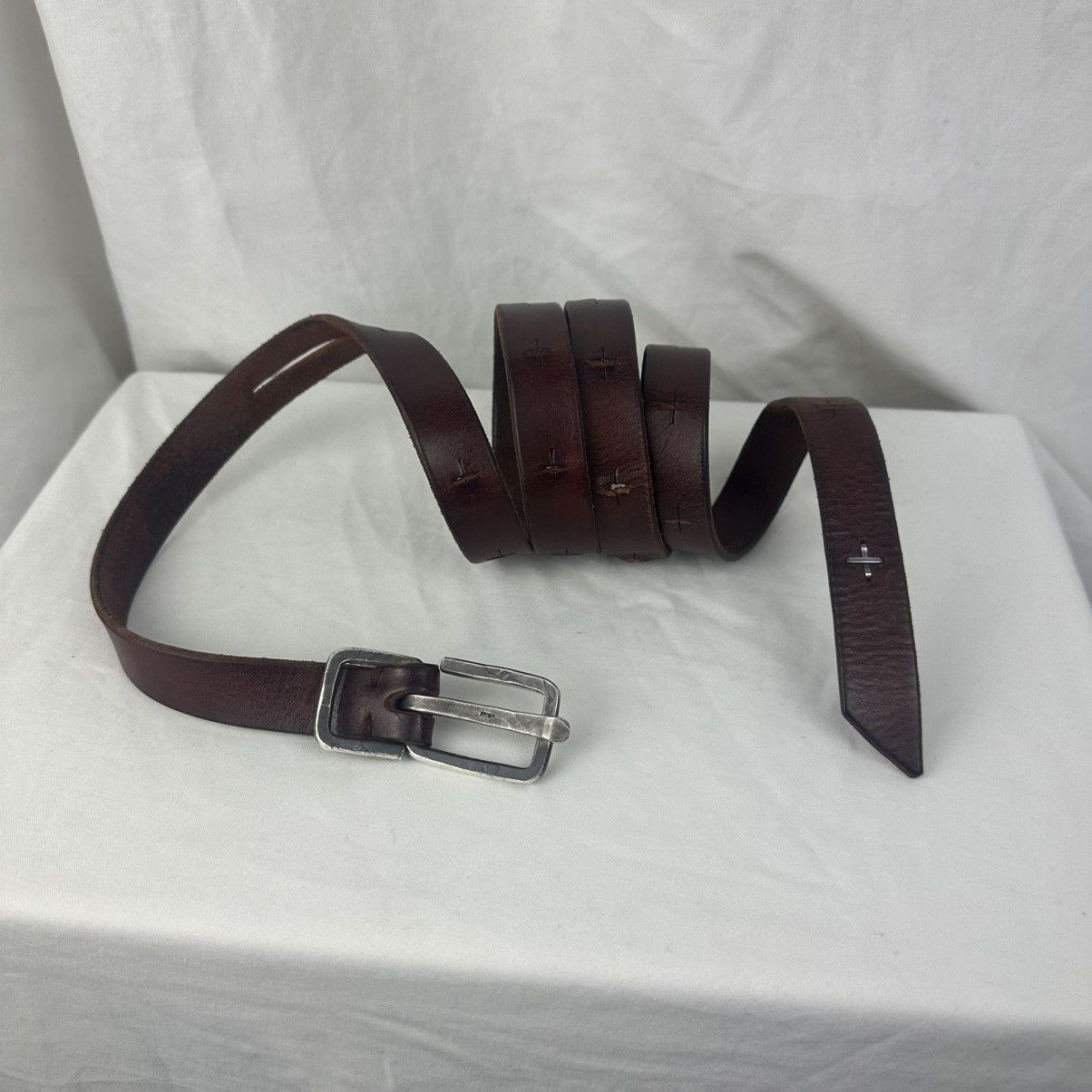 Ma+ MA+ Maurizio Amadei Long Leather Belt Cross Size ONE SIZE - 1 Thumbnail