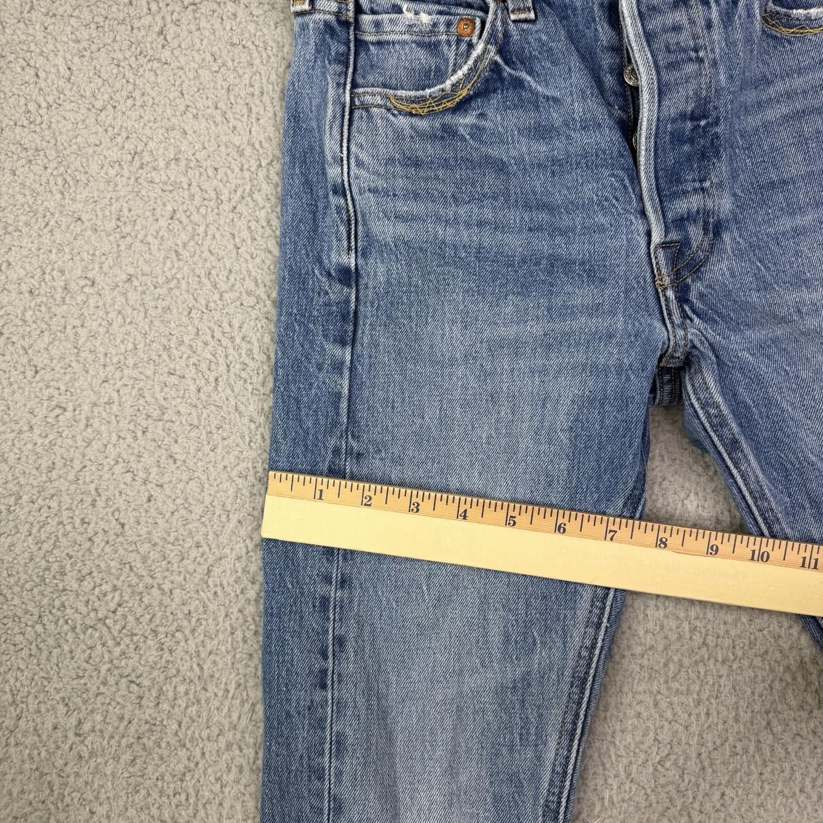 Levi's Women's Levis 501 Skinny Altered Distressed Jeans Sz 24 x 28 Size 24" / US 00 / IT 34 - 7 Thumbnail