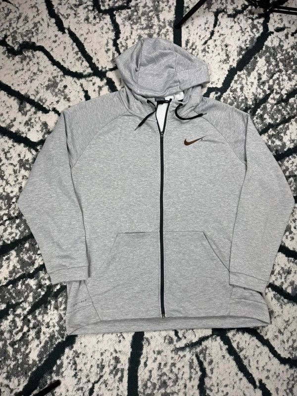 Nike Nike logo gray brown swoosh zip hoodie XL Size US XL / EU 56 / 4 - 1 Thumbnail