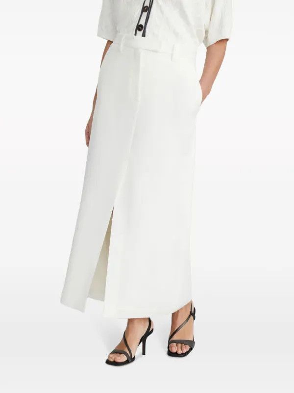 Brunello Cucinelli o1la1rc1a0425 Skirt in White Size 27" / US 4 / IT 40 - 2 Thumbnail