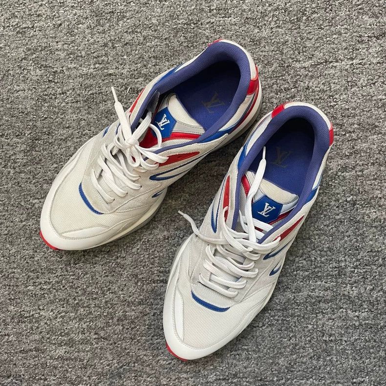 Louis Vuitton Louis Vuitton Trail White Grey Blue Sneakers Size US 8 / EU 41 - 2 Thumbnail