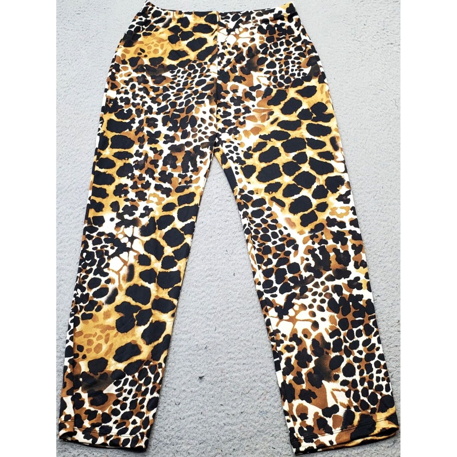 Vintage Bleeker & McDougal Pants Womens Petite Small Multi Leopard Print Stretch Pull On Size 28" / US 6 / IT 42 - 2 Thumbnail